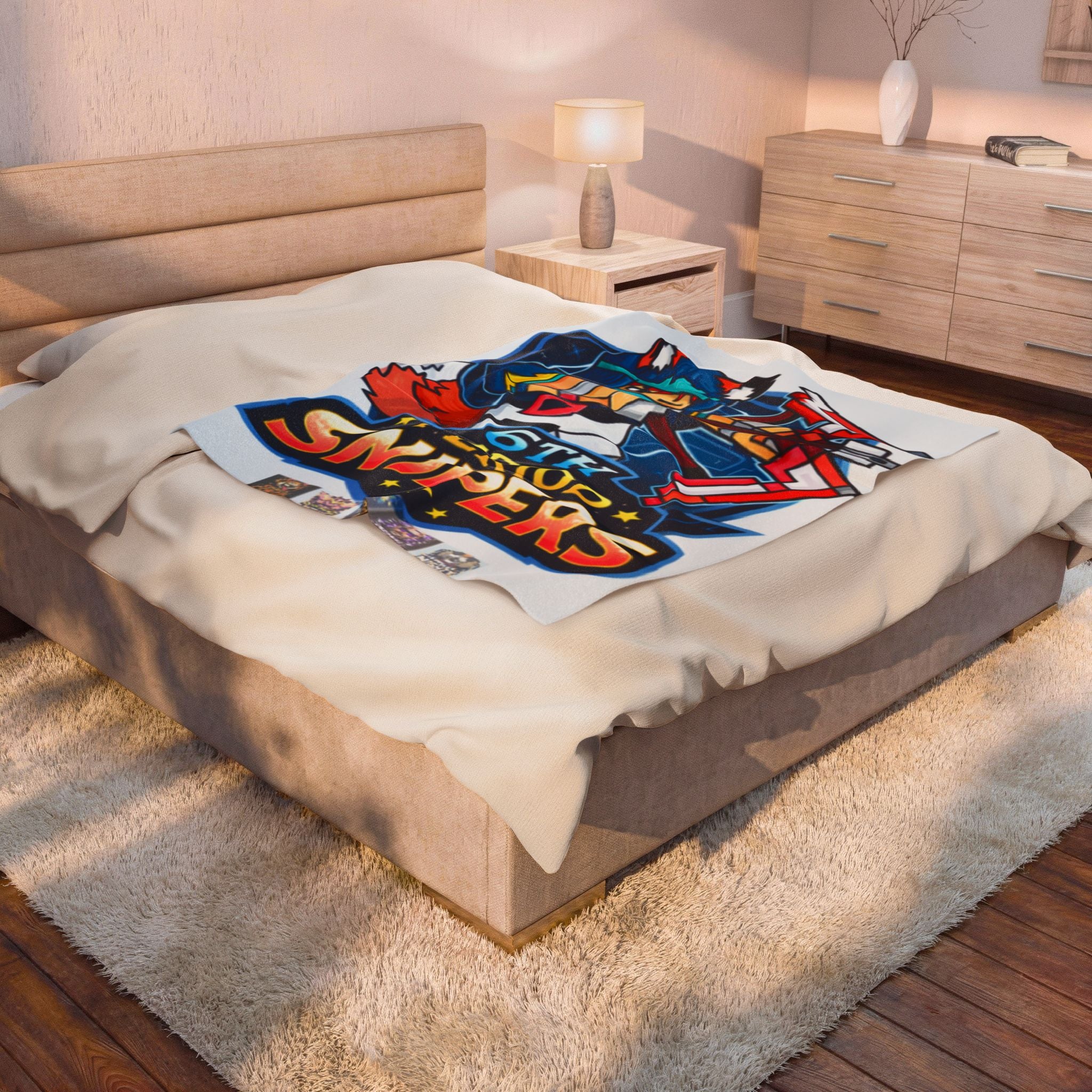 Velveteen Blanket - "6th Period Snipers" Gaming Plush Throw for Kids & Teens