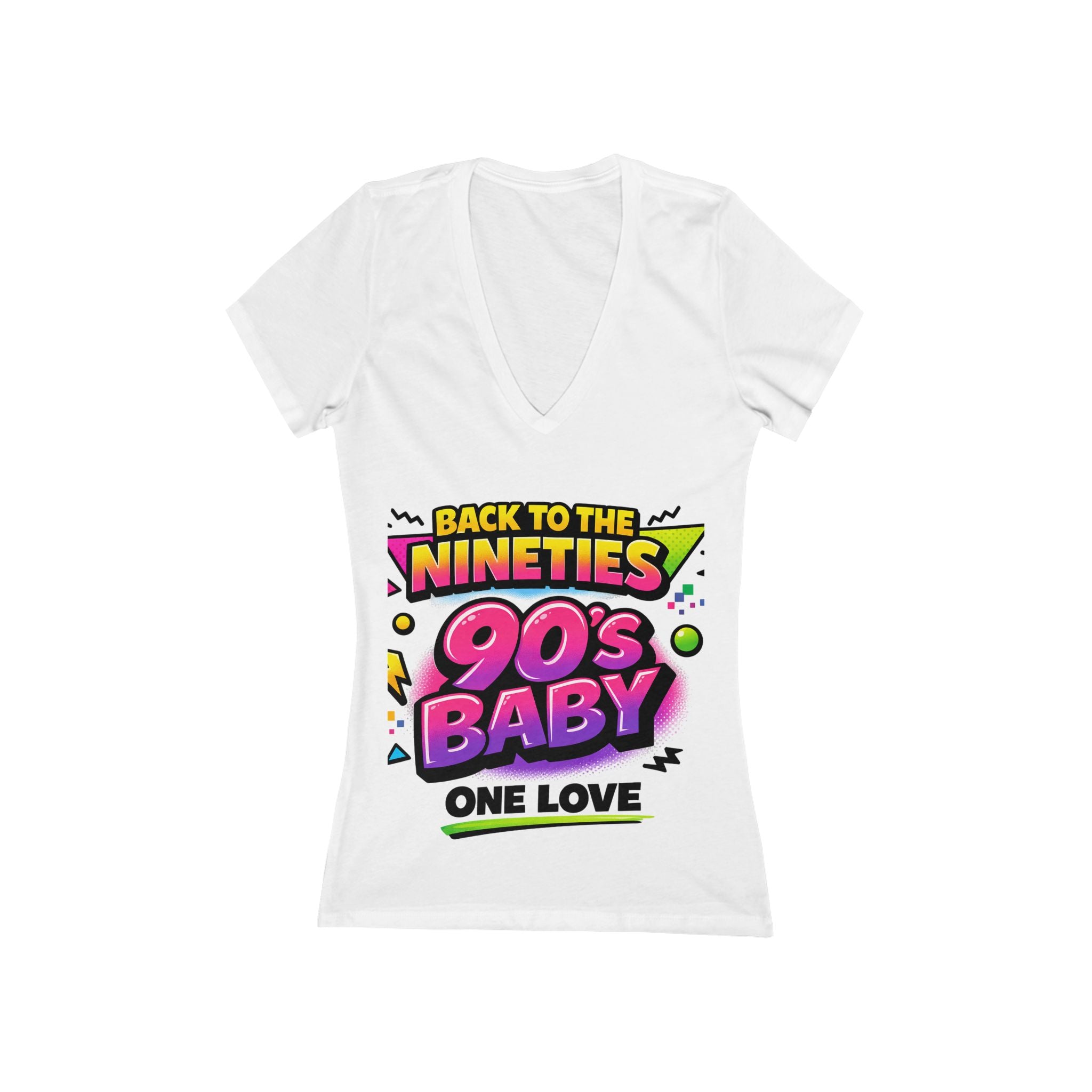 90s Baby V-Neck Tee — Back to the Nineties Graphic Women's Shirt