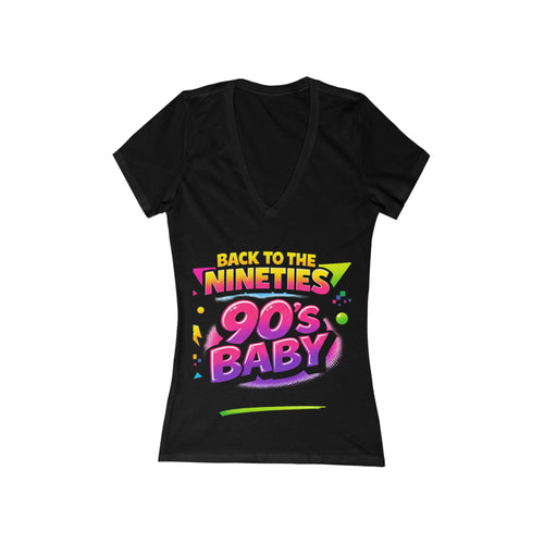 90s Baby V-Neck Tee — Back to the Nineties Graphic Women's Shirt