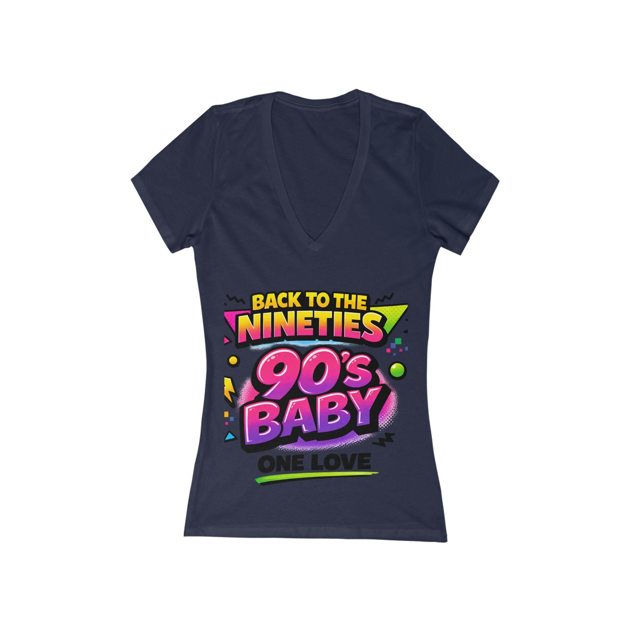 90s Baby V-Neck Tee — Back to the Nineties Graphic Women's Shirt