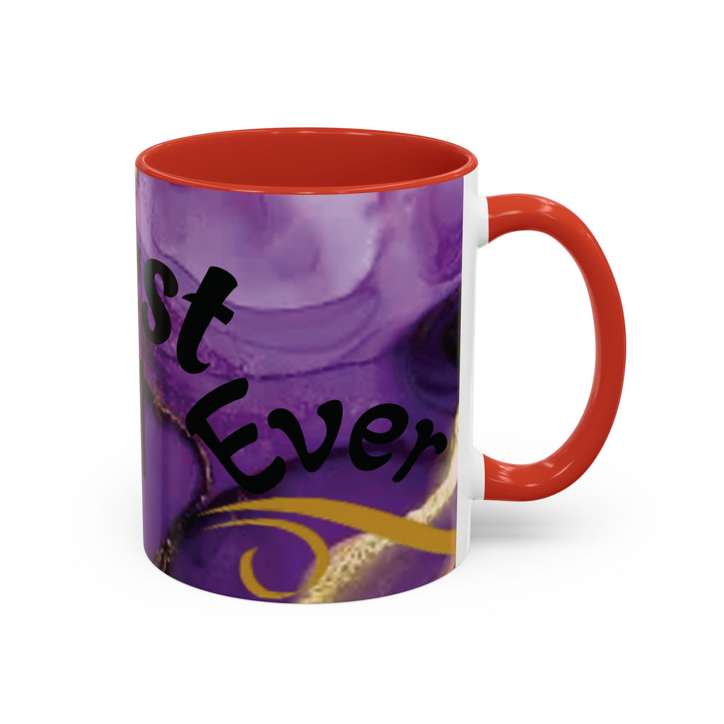 Best Mom Ever Accent Coffee Mug — Purple Floral Mother’s Day Gift (11/15oz)