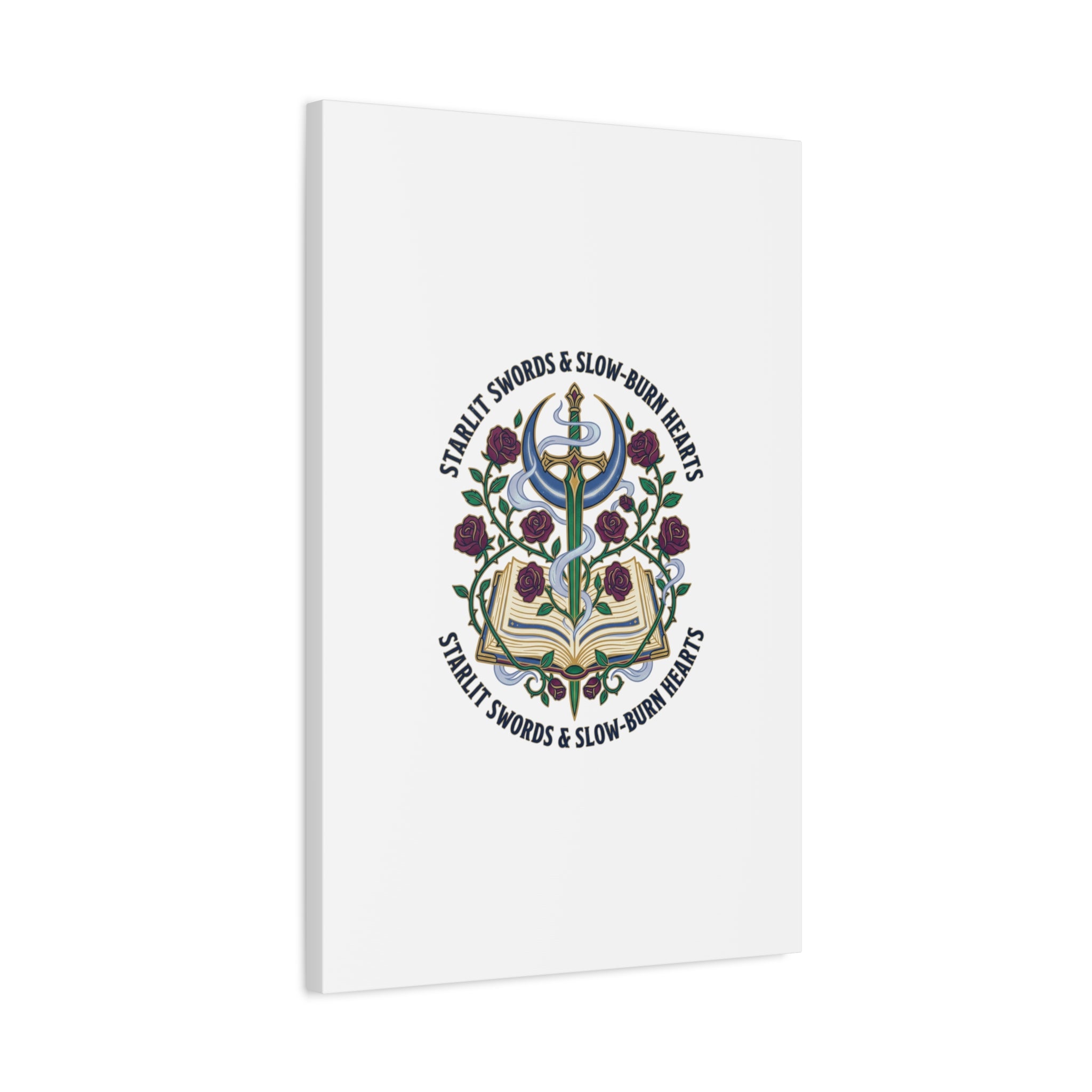 Starlit Swords & Slow‑Burn Hearts Canvas | Romantasy, Book Lover Art