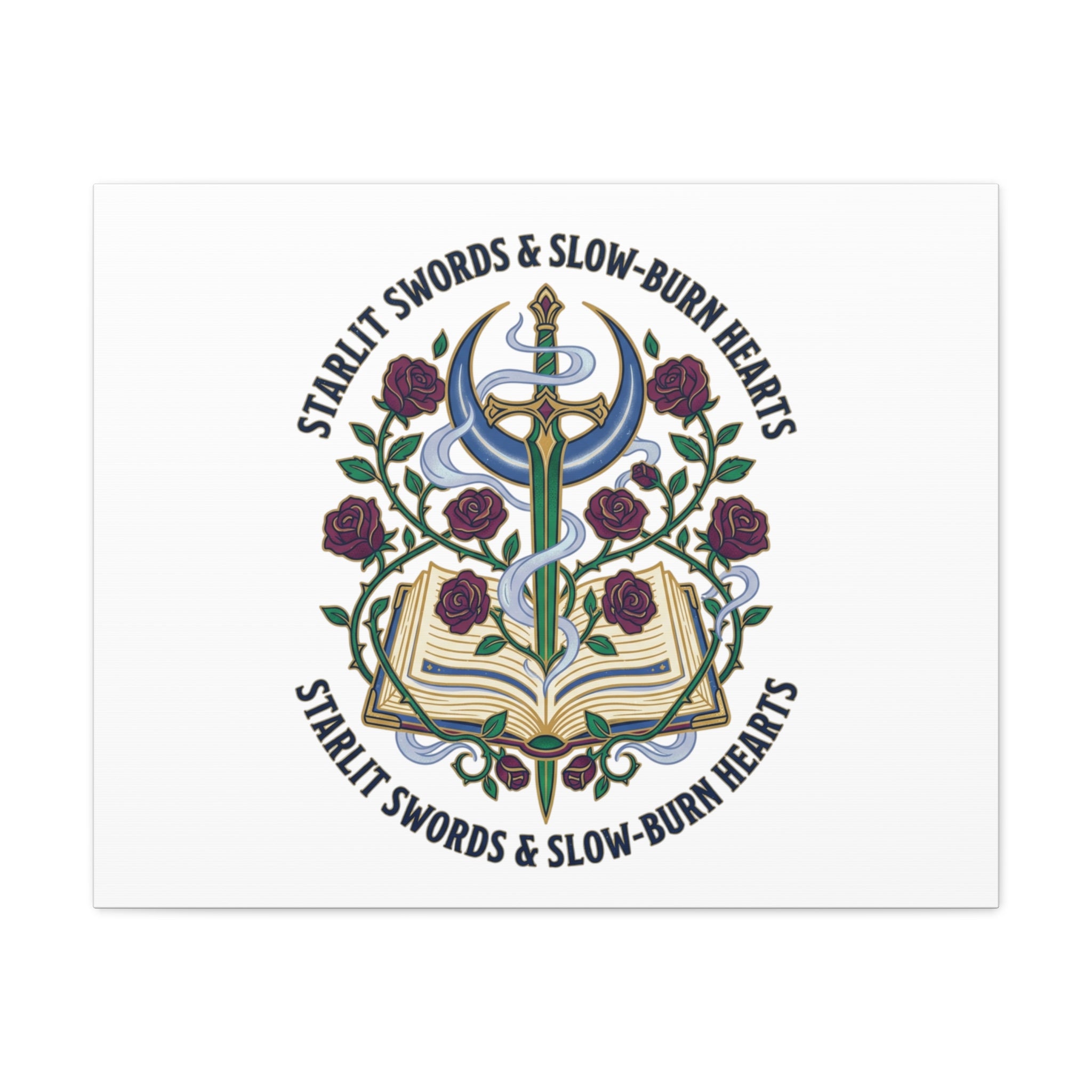 Starlit Swords & Slow‑Burn Hearts Canvas | Romantasy, Book Lover Art