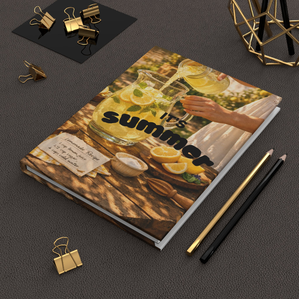 Hardcover Journal — "It's Summer" Lemonade Picnic Notebook
