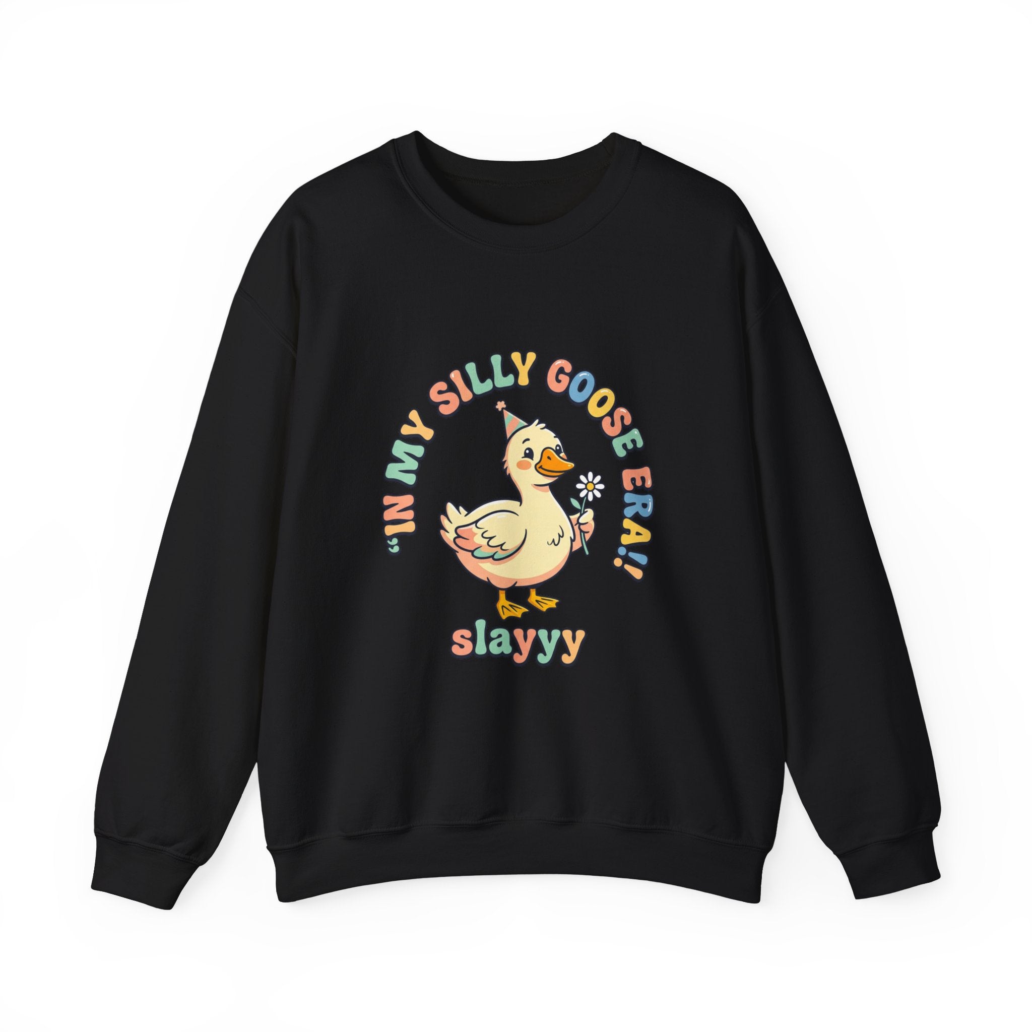 silly goose, vintage duckling crewneck Sweatshirt | wholesome meme, cute animal pun