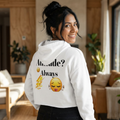 Cropped Hoodie — "Sweet? Sometimes / Attitude? Always" Emoji Graphic