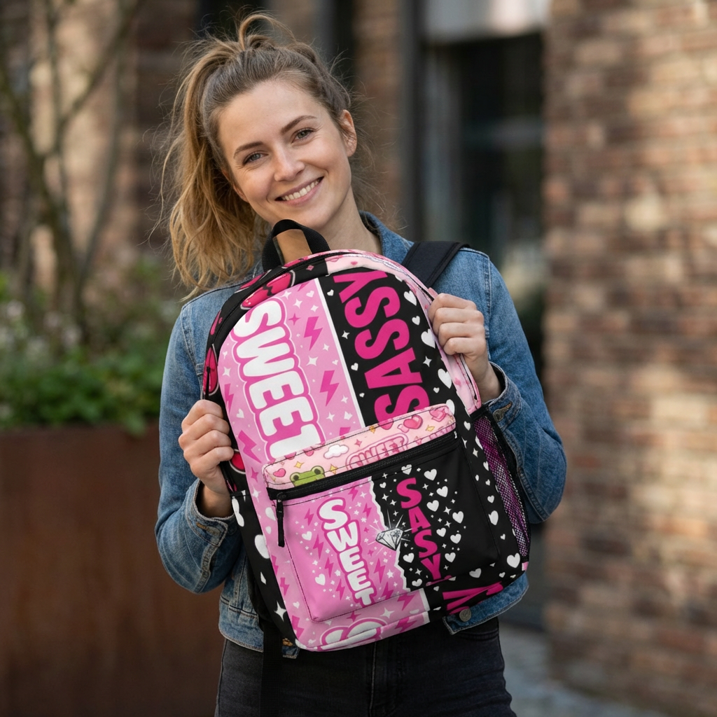 Sweet & Sassy Pink Heart Backpack — Cute Kids School Bag