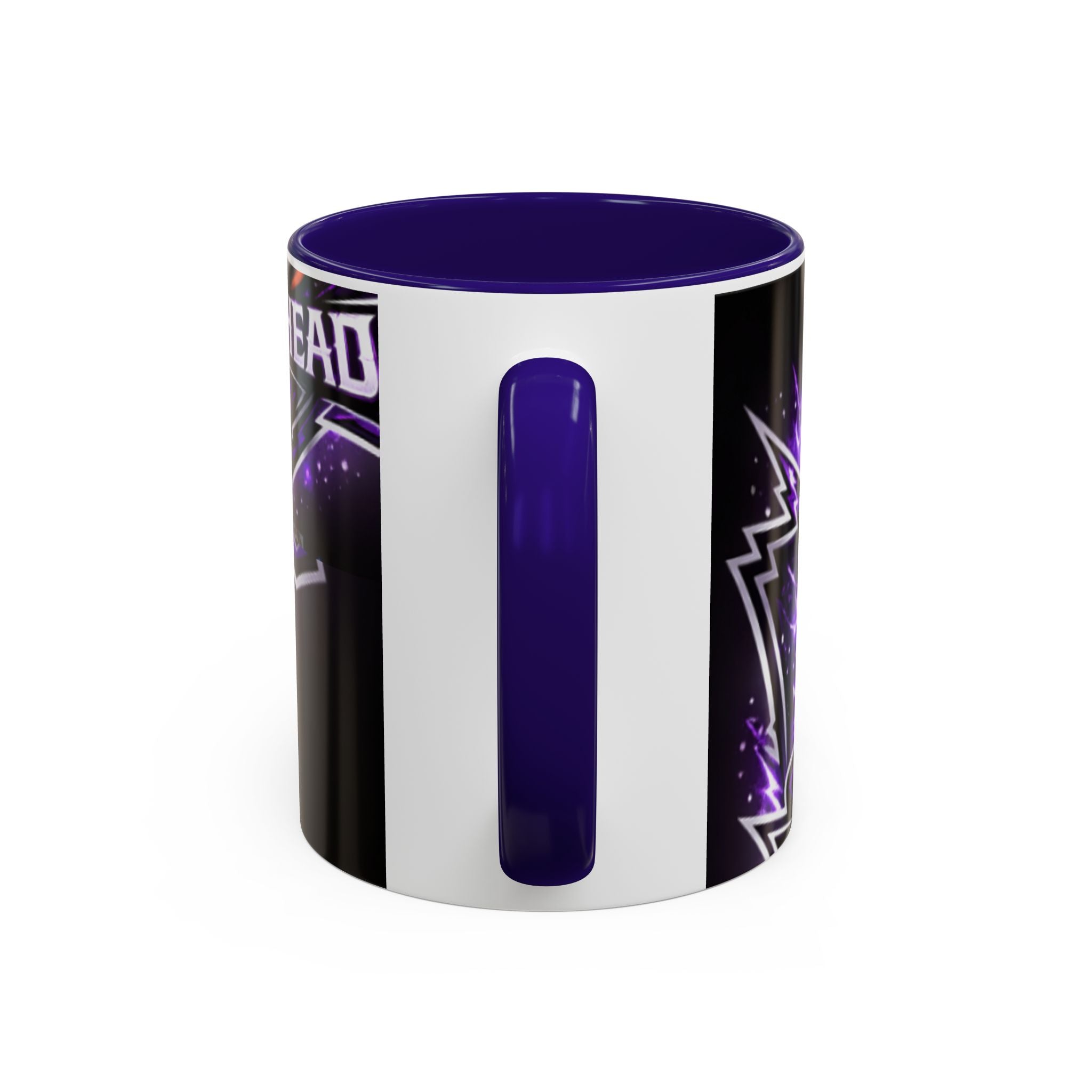 Bald Headed Gamer Purple Lightning Coffee Mug (11oz/15oz)
