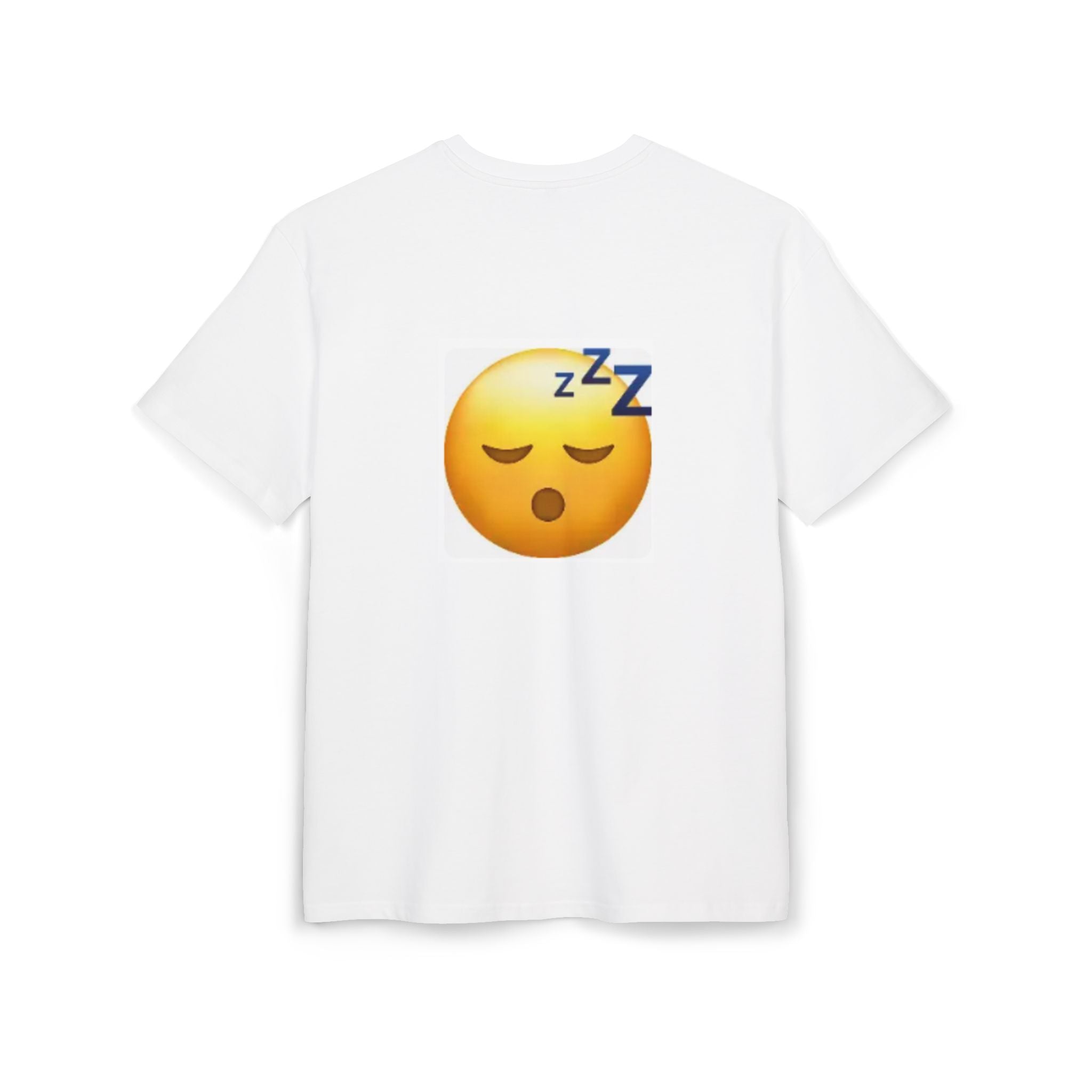 Too Tired To Care Tee — Oversized Sleepy Emoji Graphic T-Shirt