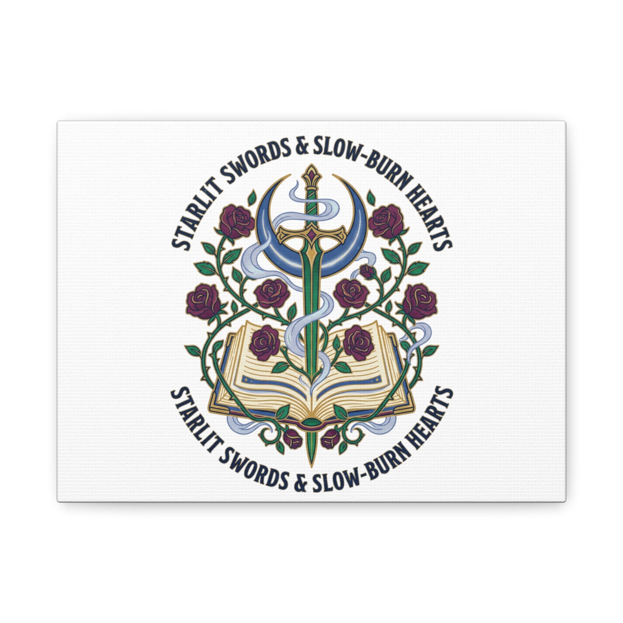 Starlit Swords & Slow‑Burn Hearts Canvas | Romantasy, Book Lover Art