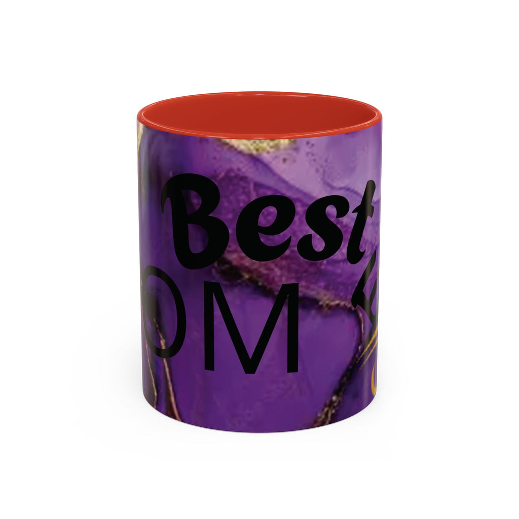 Best Mom Ever Accent Coffee Mug — Purple Floral Mother’s Day Gift (11/15oz)