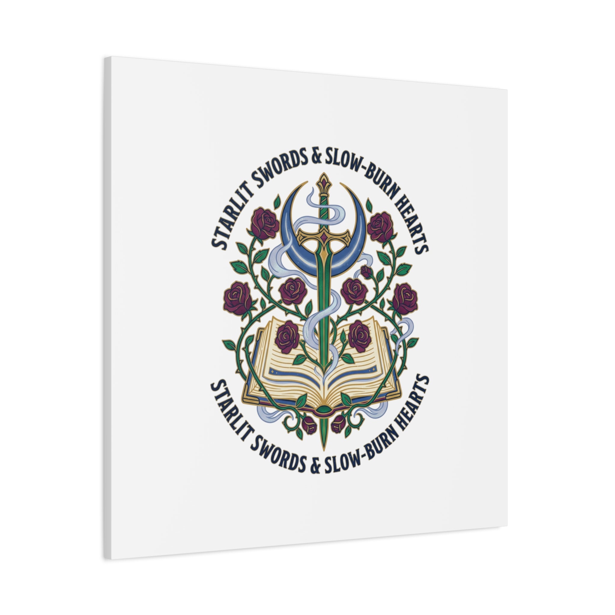 Starlit Swords & Slow‑Burn Hearts Canvas | Romantasy, Book Lover Art