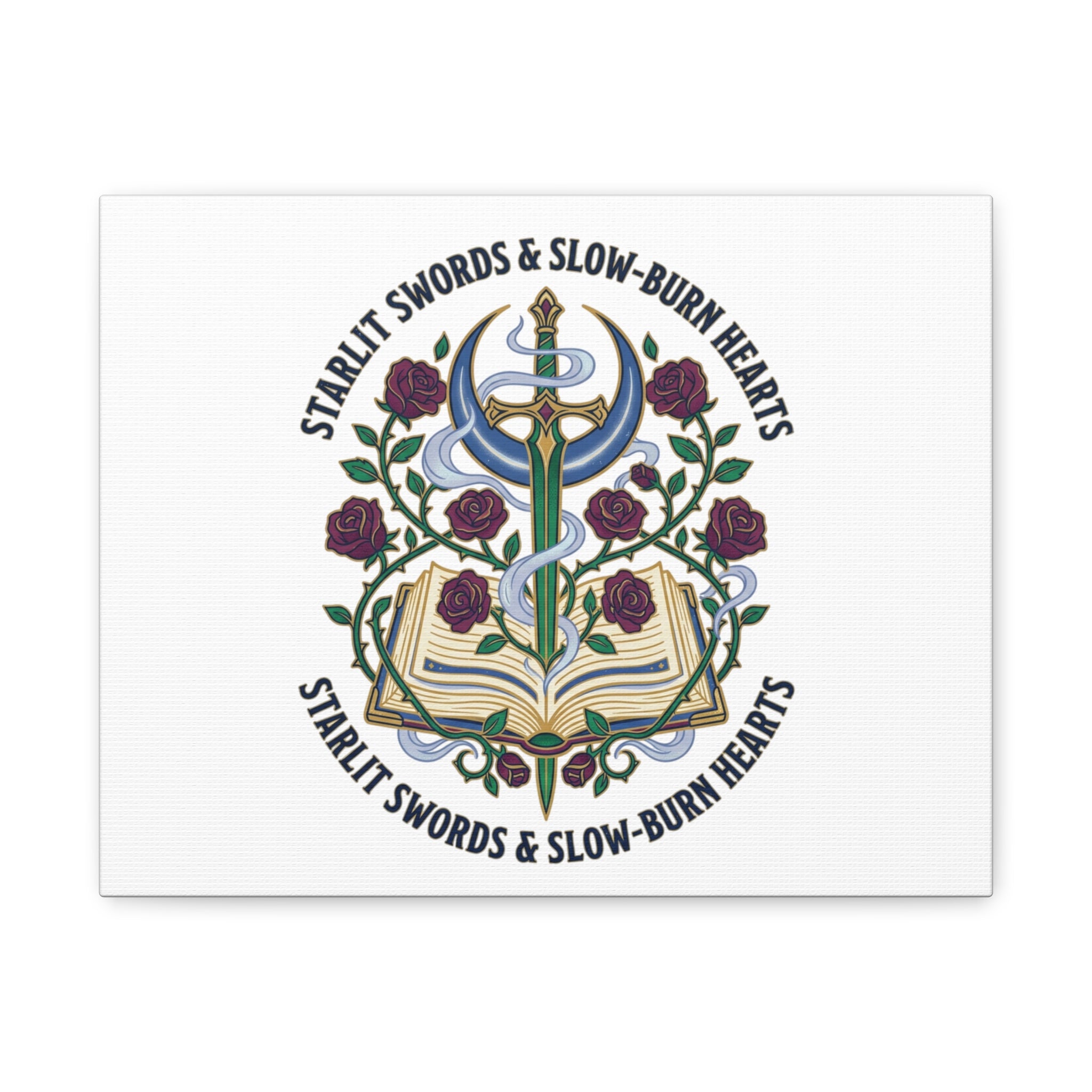 Starlit Swords & Slow‑Burn Hearts Canvas | Romantasy, Book Lover Art