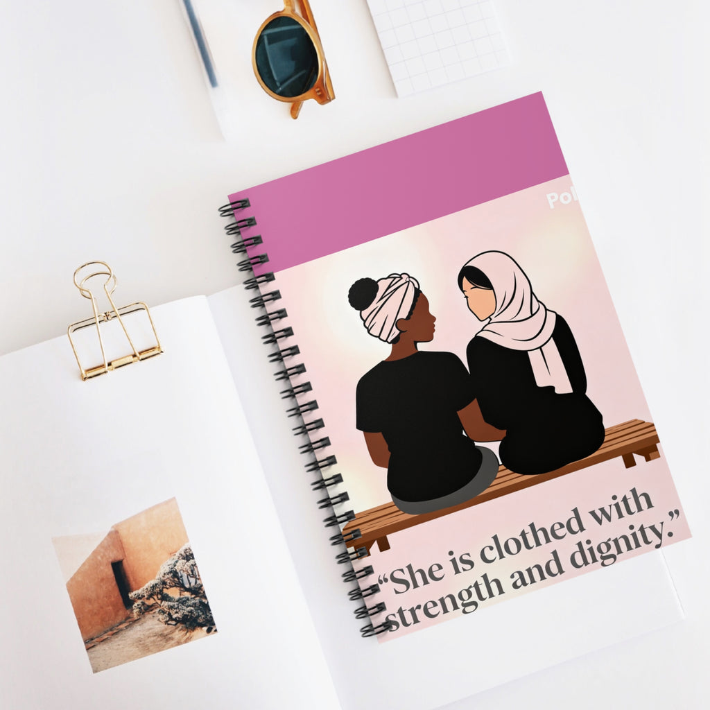 Spiral Notebook — “She Is Clothed With Strength and Dignity” Inspirational Journal
