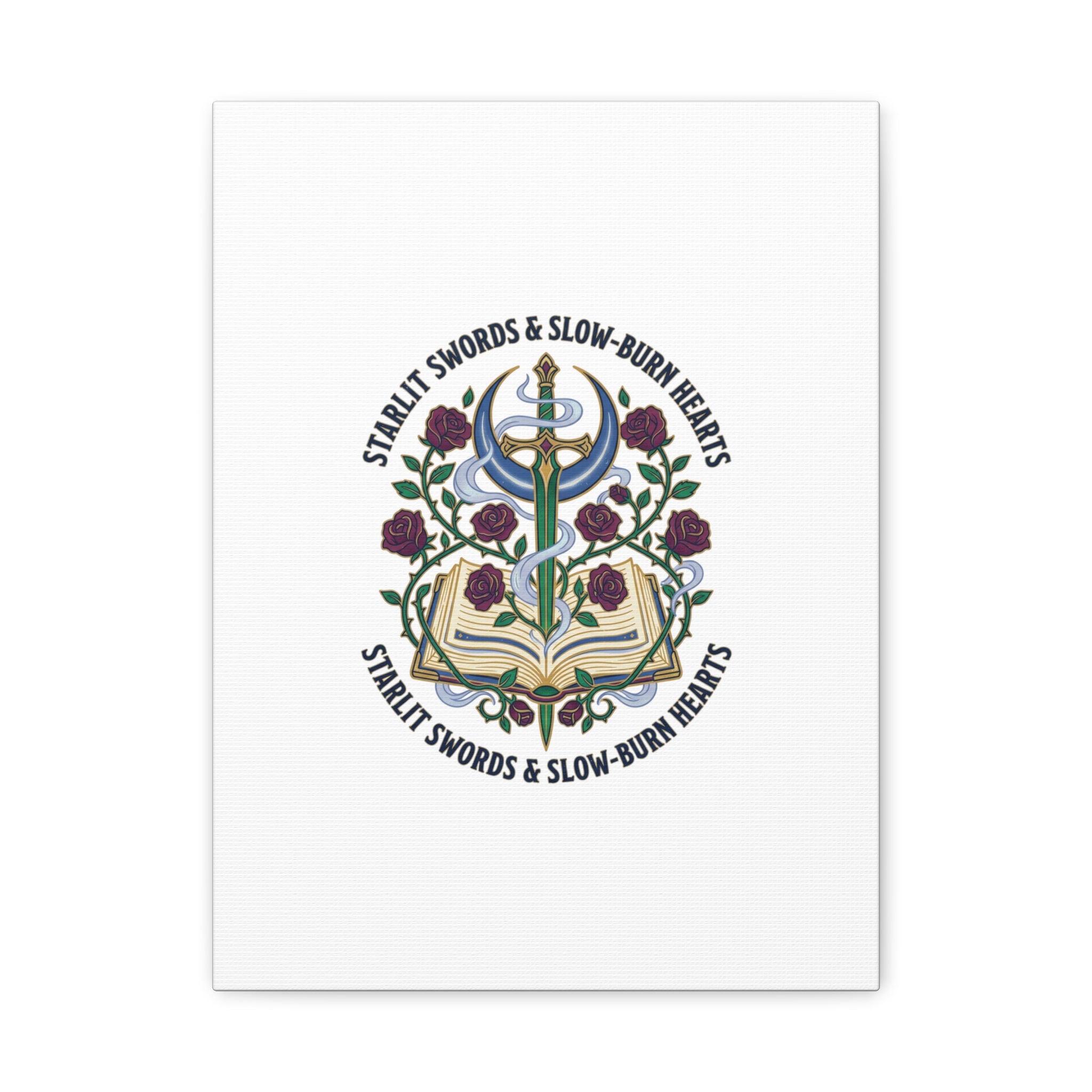 Starlit Swords & Slow‑Burn Hearts Canvas | Romantasy, Book Lover Art