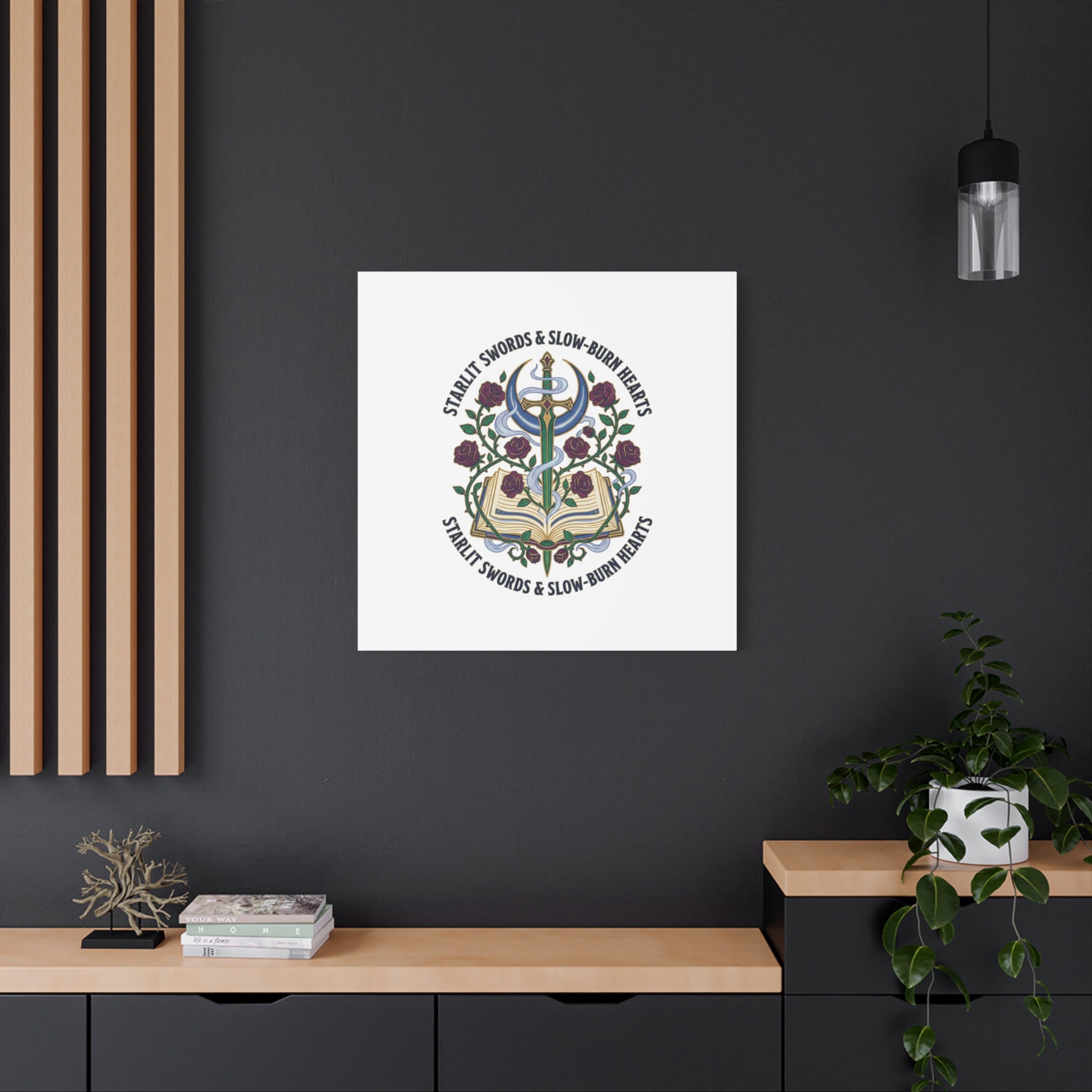 Starlit Swords & Slow‑Burn Hearts Canvas | Romantasy, Book Lover Art