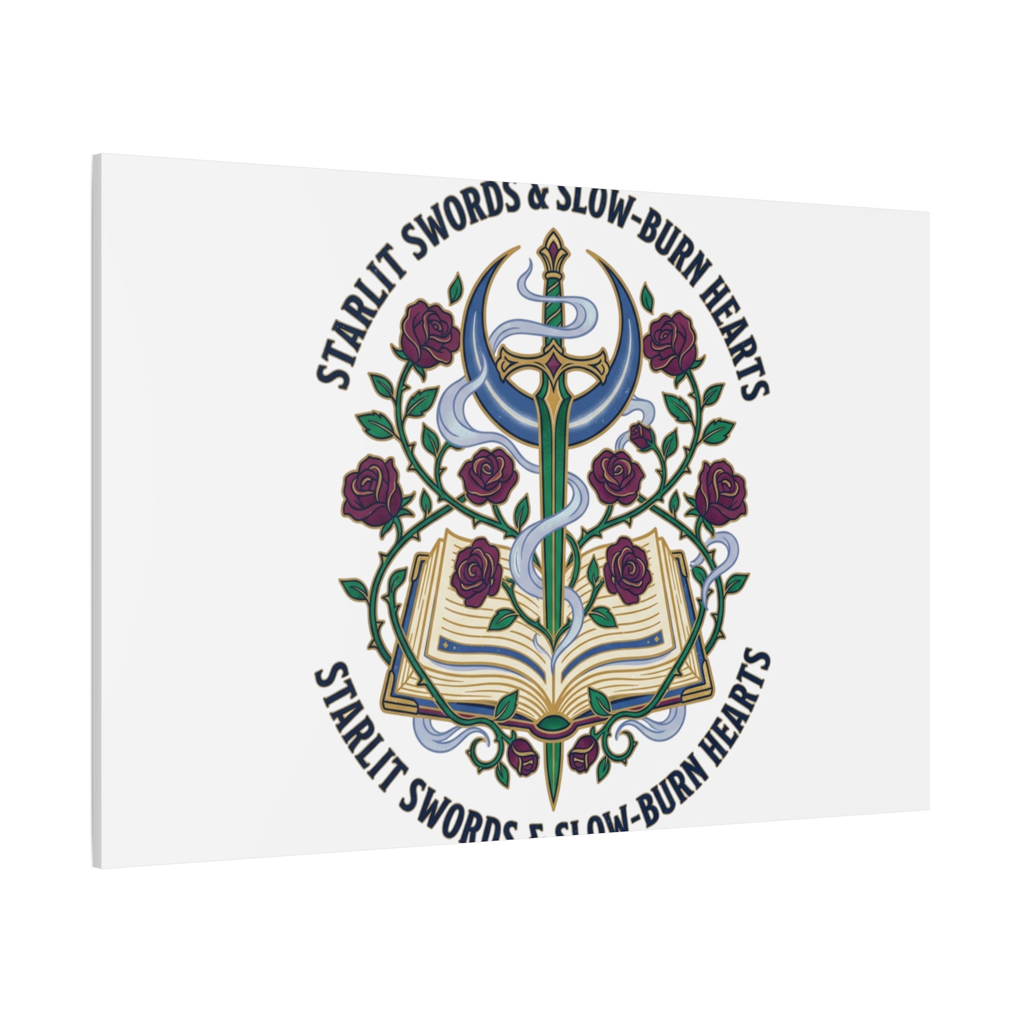 Starlit Swords & Slow‑Burn Hearts Canvas | Romantasy, Book Lover Art