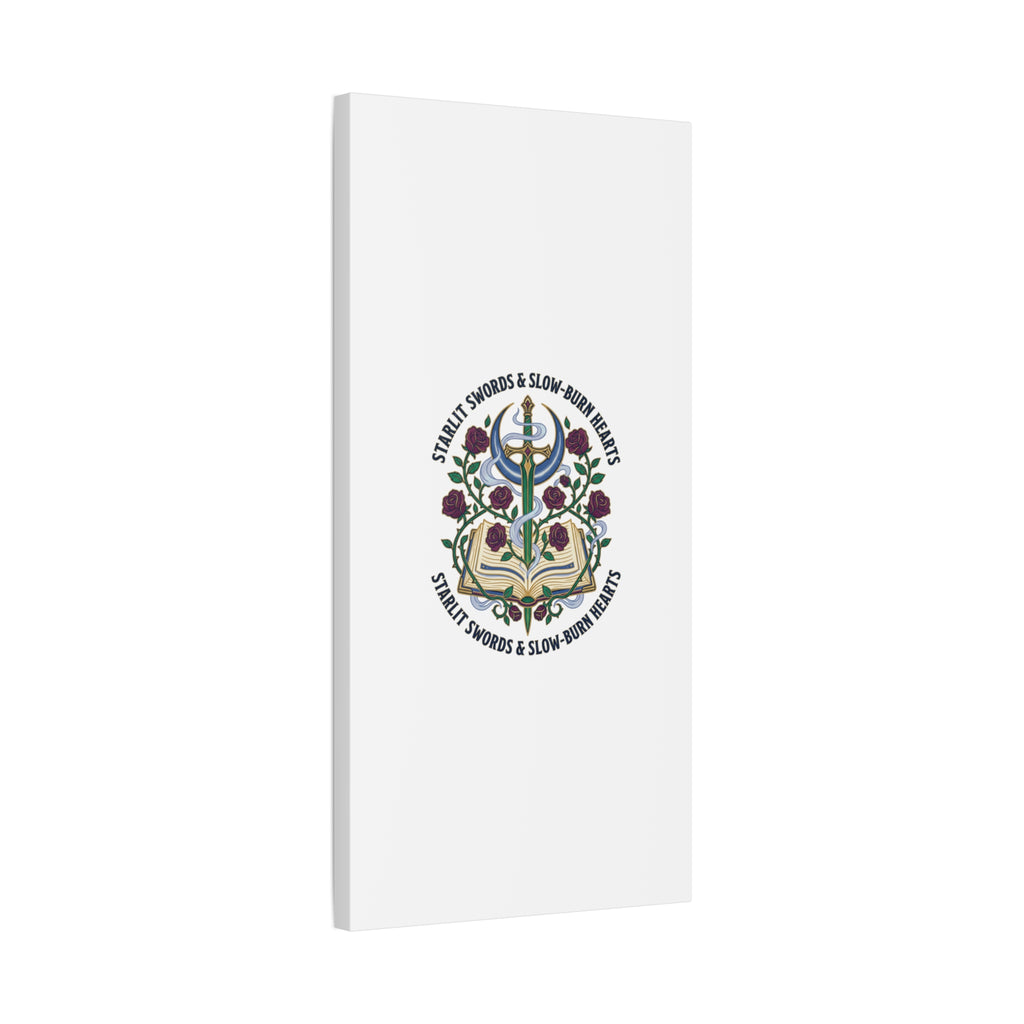 Starlit Swords & Slow‑Burn Hearts Canvas | Romantasy, Book Lover Art
