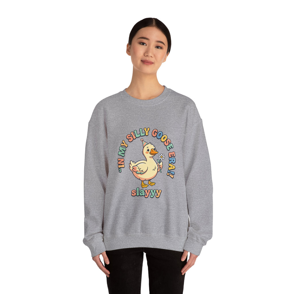 silly goose, vintage duckling crewneck Sweatshirt | wholesome meme, cute animal pun