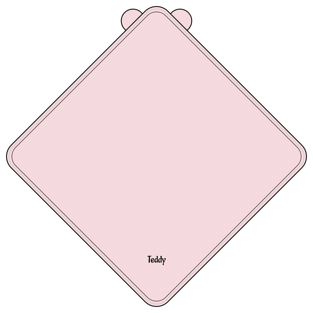 Embroidered Terry Hooded Towel with Bear Ears — Personalized Baby Bath Wrap