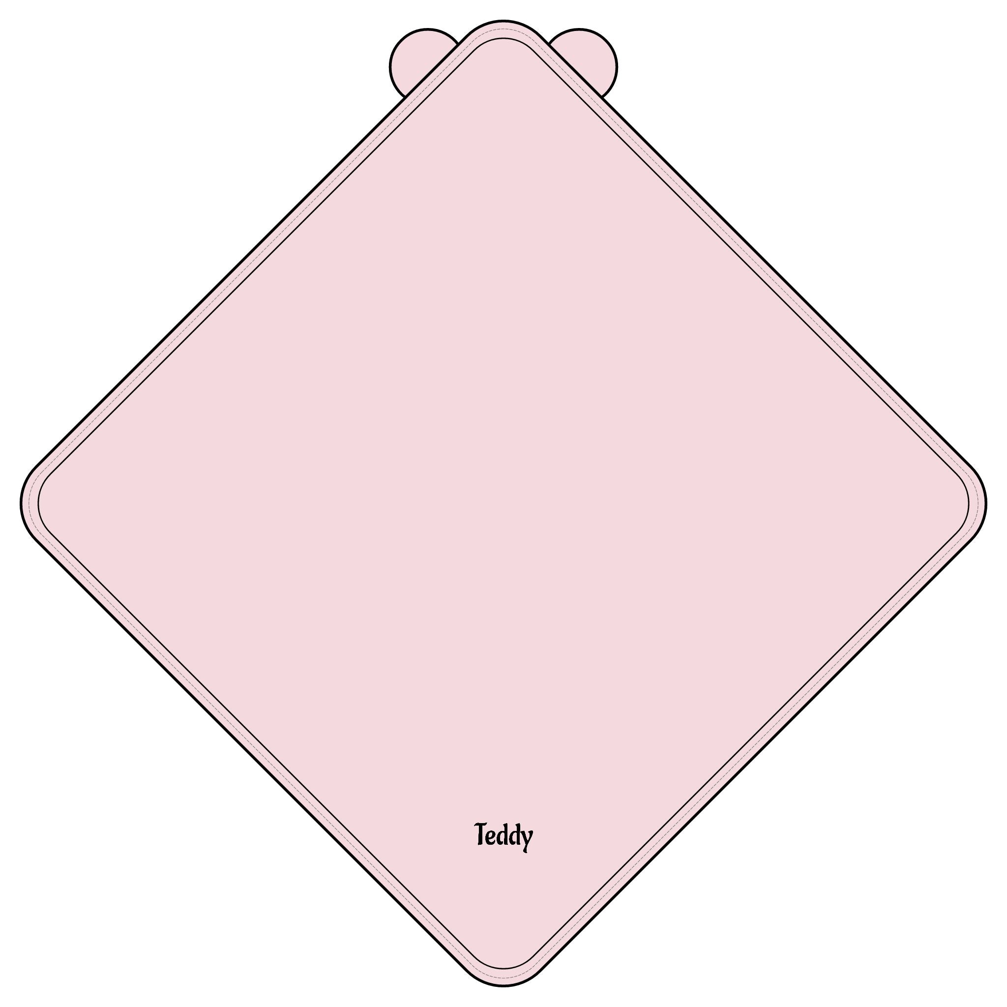 Embroidered Terry Hooded Towel with Bear Ears — Personalized Baby Bath Wrap