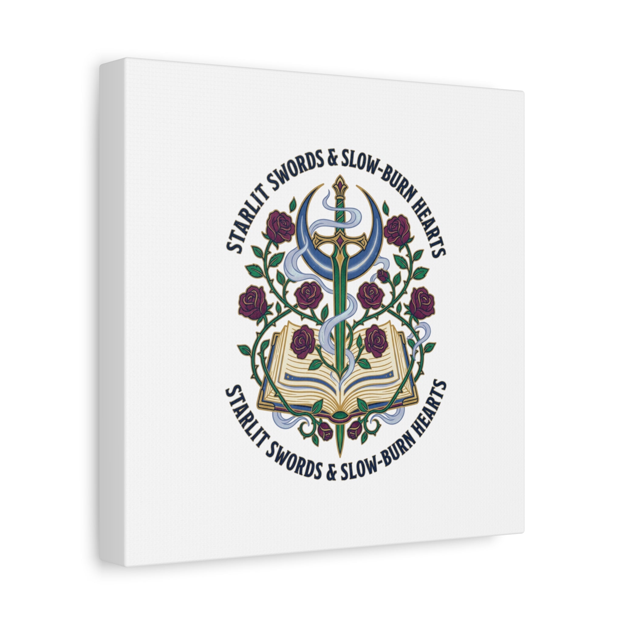 Starlit Swords & Slow‑Burn Hearts Canvas | Romantasy, Book Lover Art