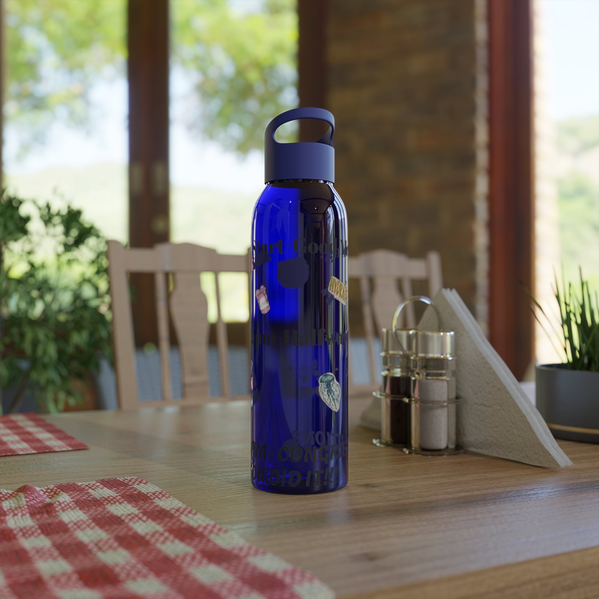Motivational Sky Water Bottle — 'You Can Do This' Progress Time-Marker Bottle 21.9 oz
