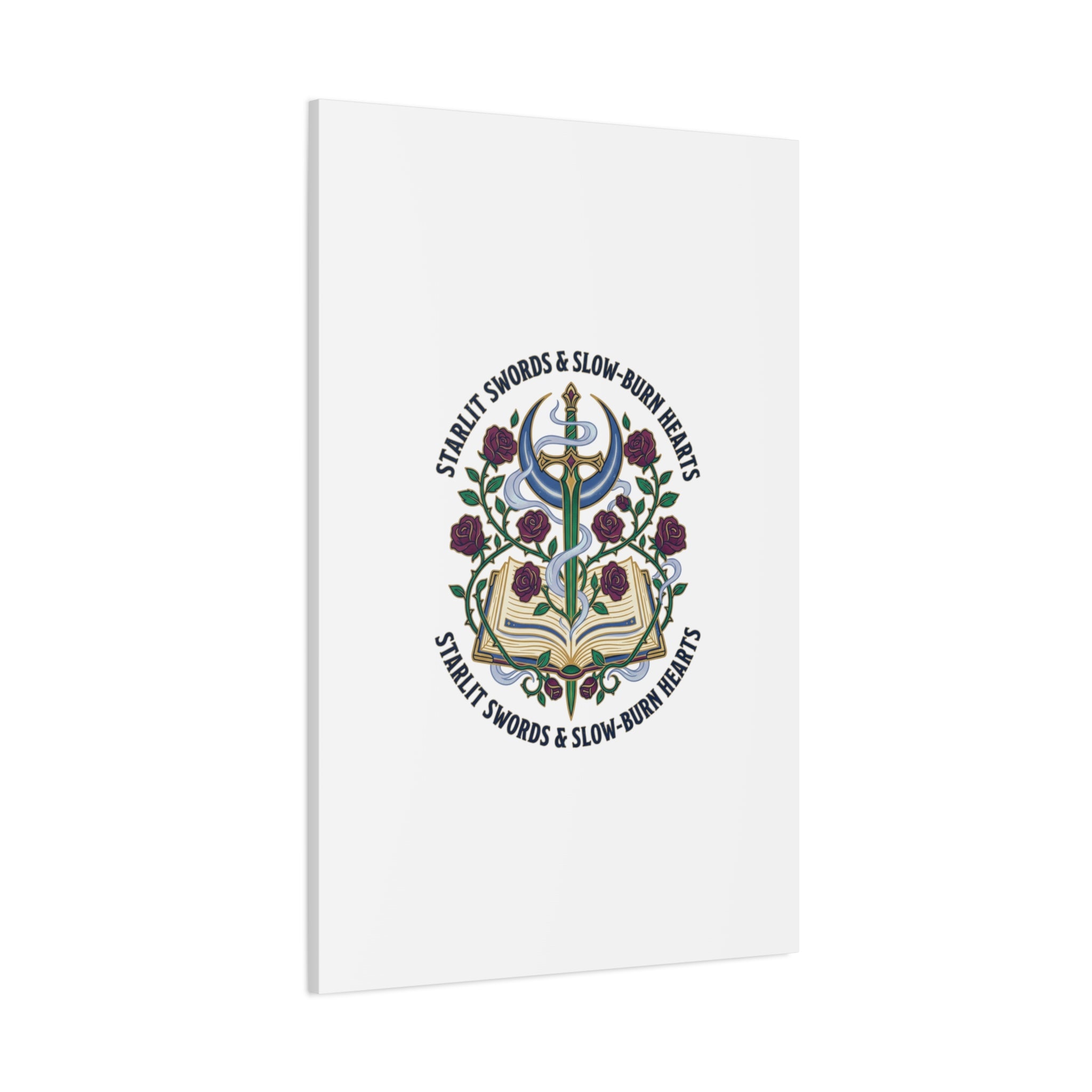 Starlit Swords & Slow‑Burn Hearts Canvas | Romantasy, Book Lover Art