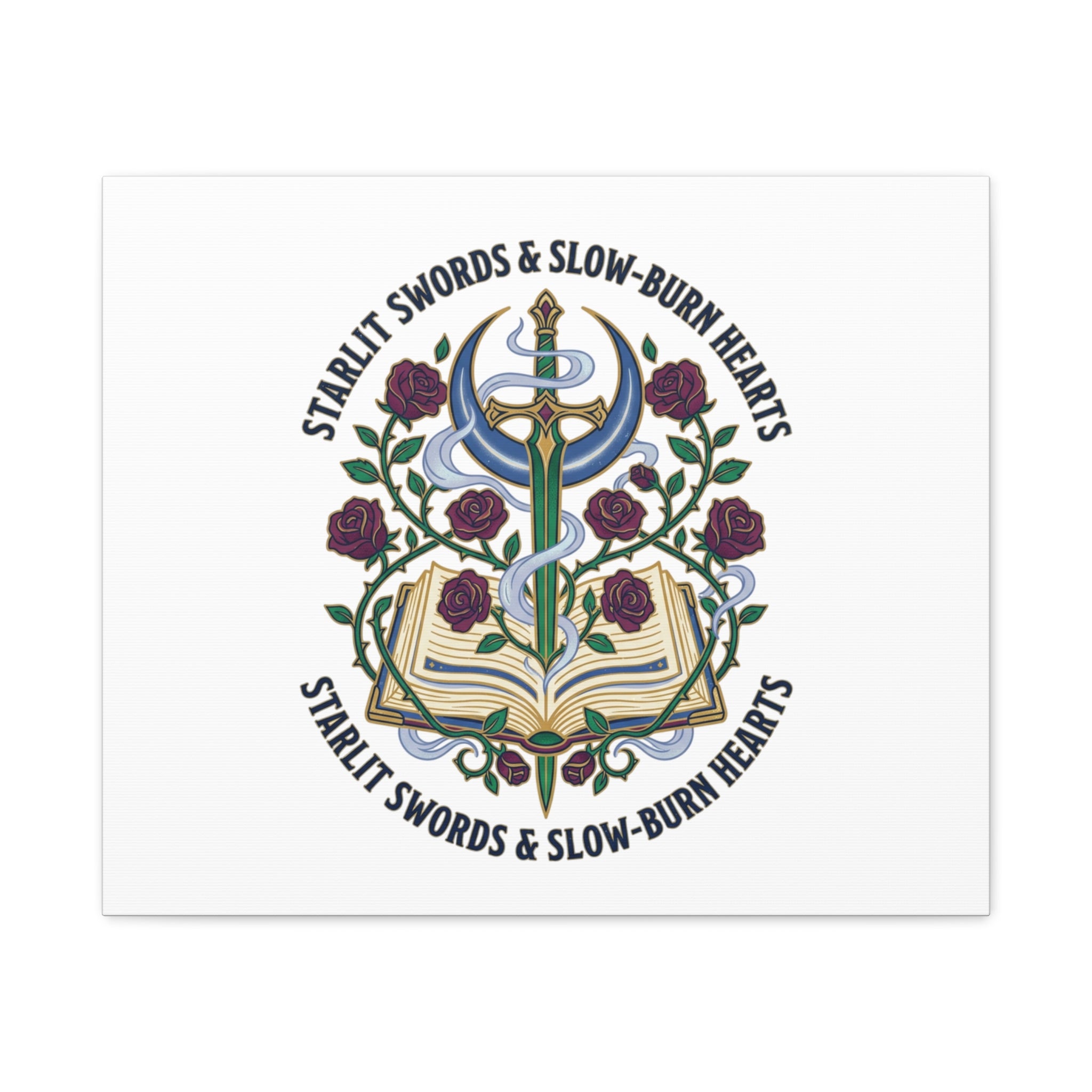 Starlit Swords & Slow‑Burn Hearts Canvas | Romantasy, Book Lover Art
