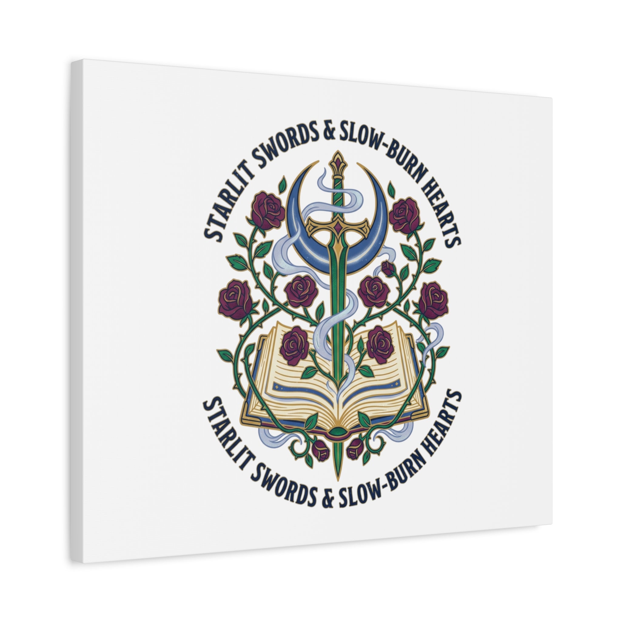 Starlit Swords & Slow‑Burn Hearts Canvas | Romantasy, Book Lover Art