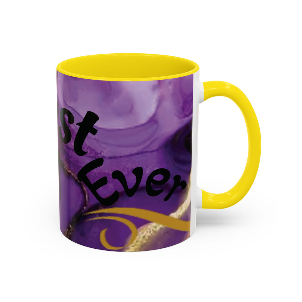 Best Mom Ever Accent Coffee Mug — Purple Floral Mother’s Day Gift (11/15oz)