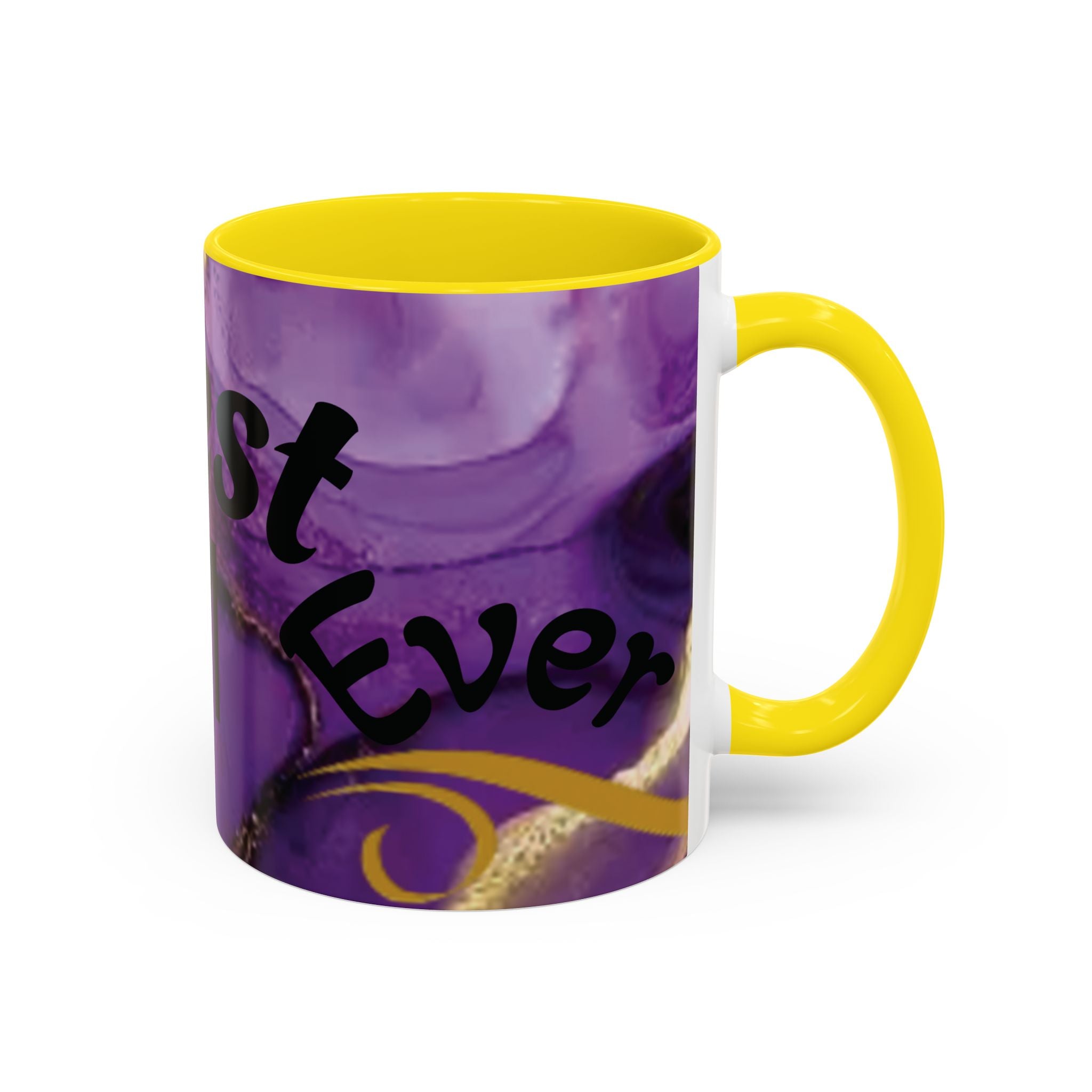 Best Mom Ever Accent Coffee Mug — Purple Floral Mother’s Day Gift (11/15oz)