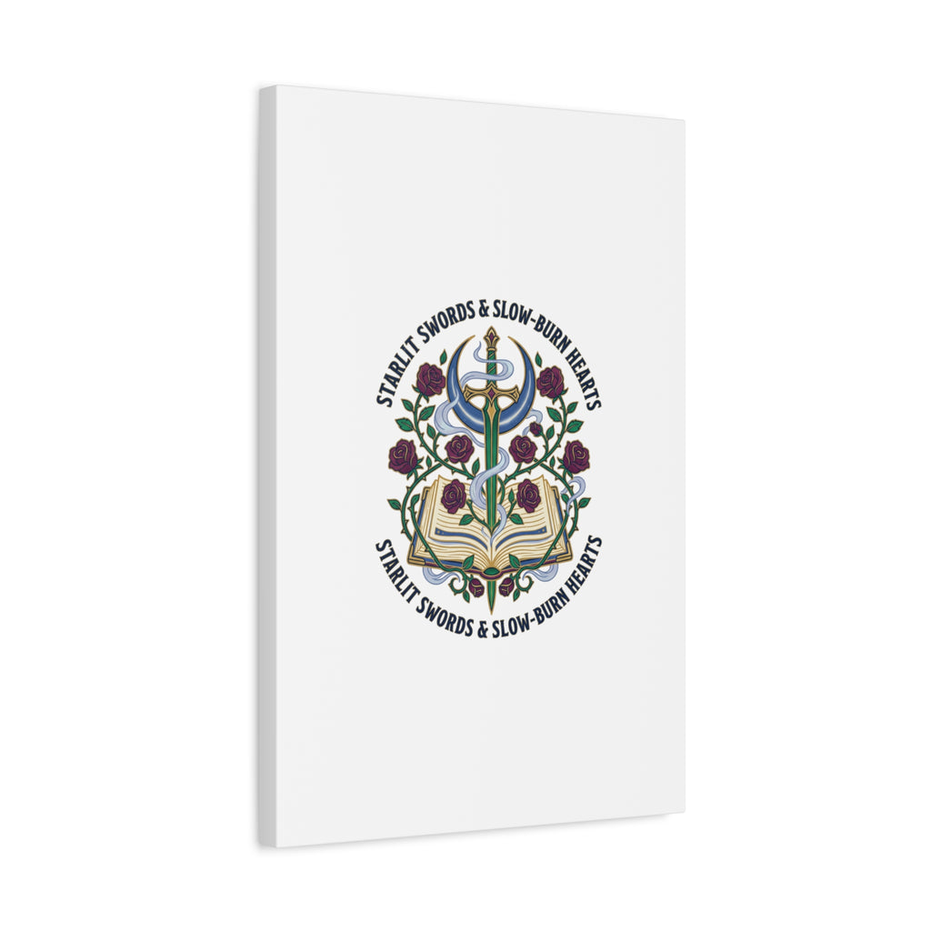 Starlit Swords & Slow‑Burn Hearts Canvas | Romantasy, Book Lover Art