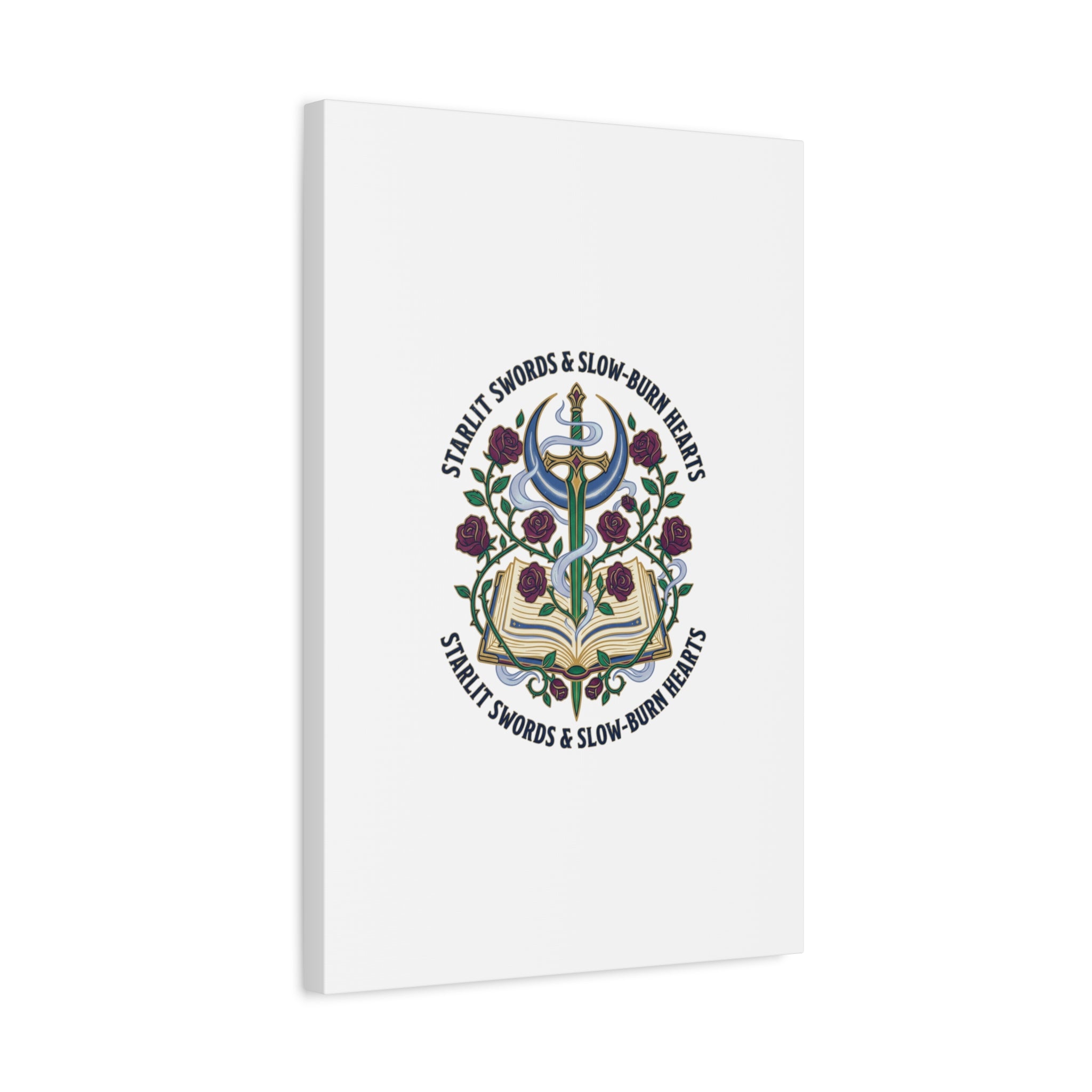 Starlit Swords & Slow‑Burn Hearts Canvas | Romantasy, Book Lover Art