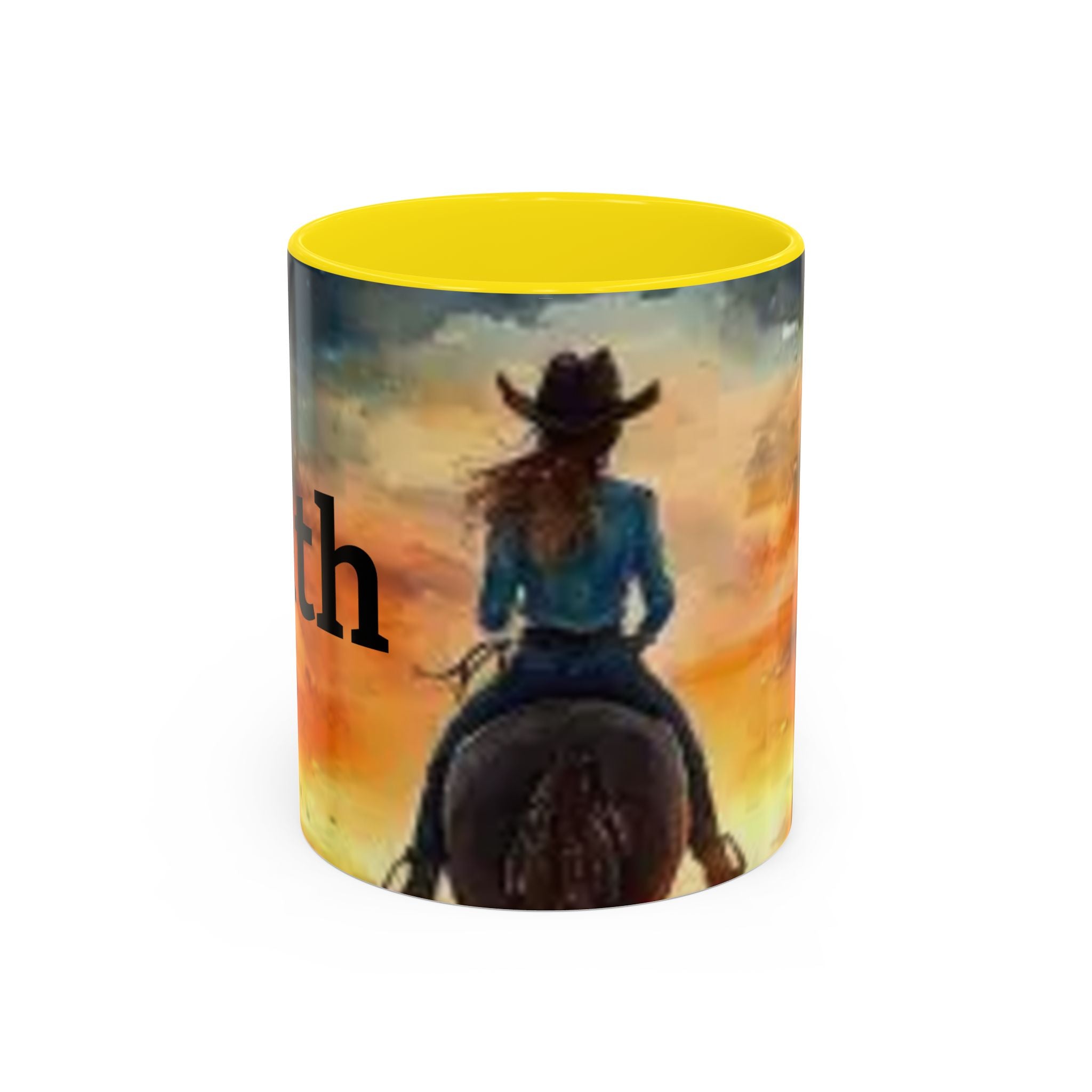 Cowgirl Sunset Coffee Mug — Horseback Rider Accent Mug (11/15 oz)