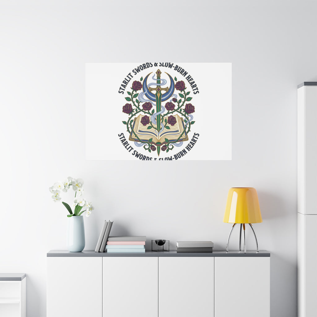 Starlit Swords & Slow‑Burn Hearts Canvas | Romantasy, Book Lover Art