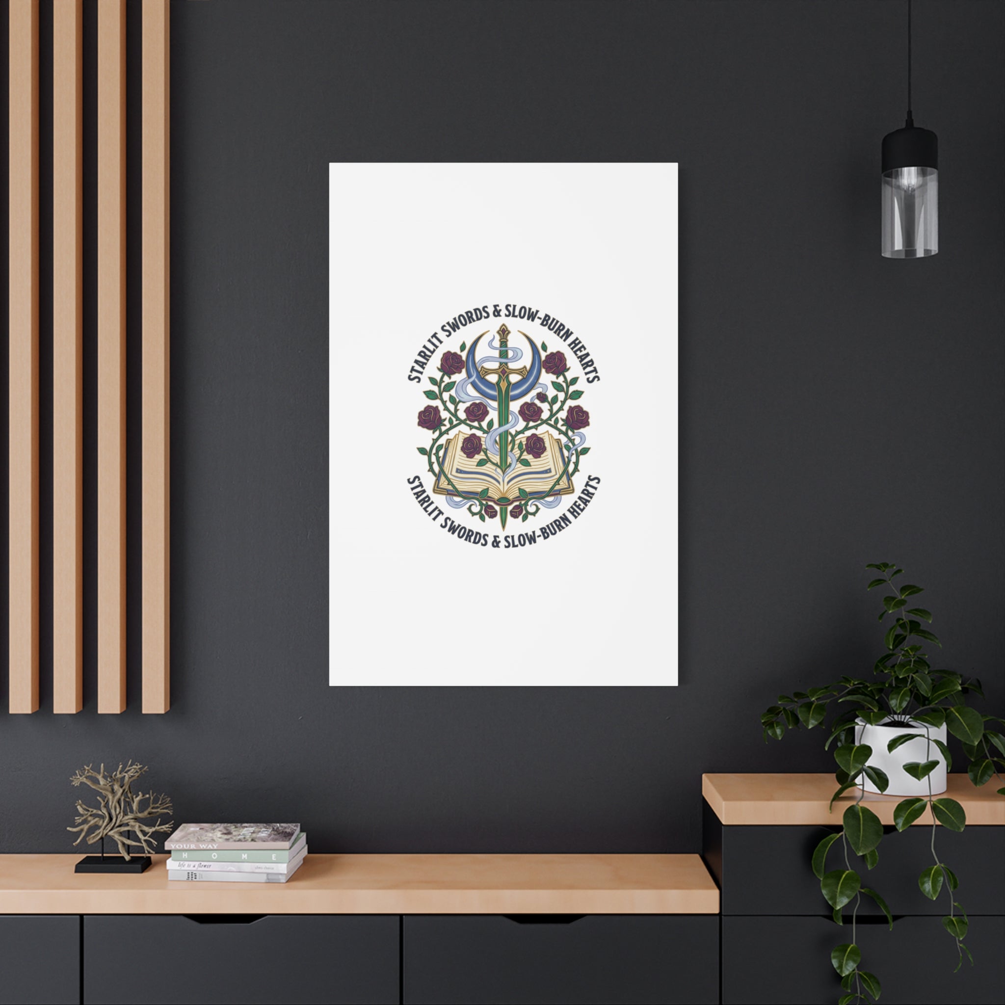 Starlit Swords & Slow‑Burn Hearts Canvas | Romantasy, Book Lover Art