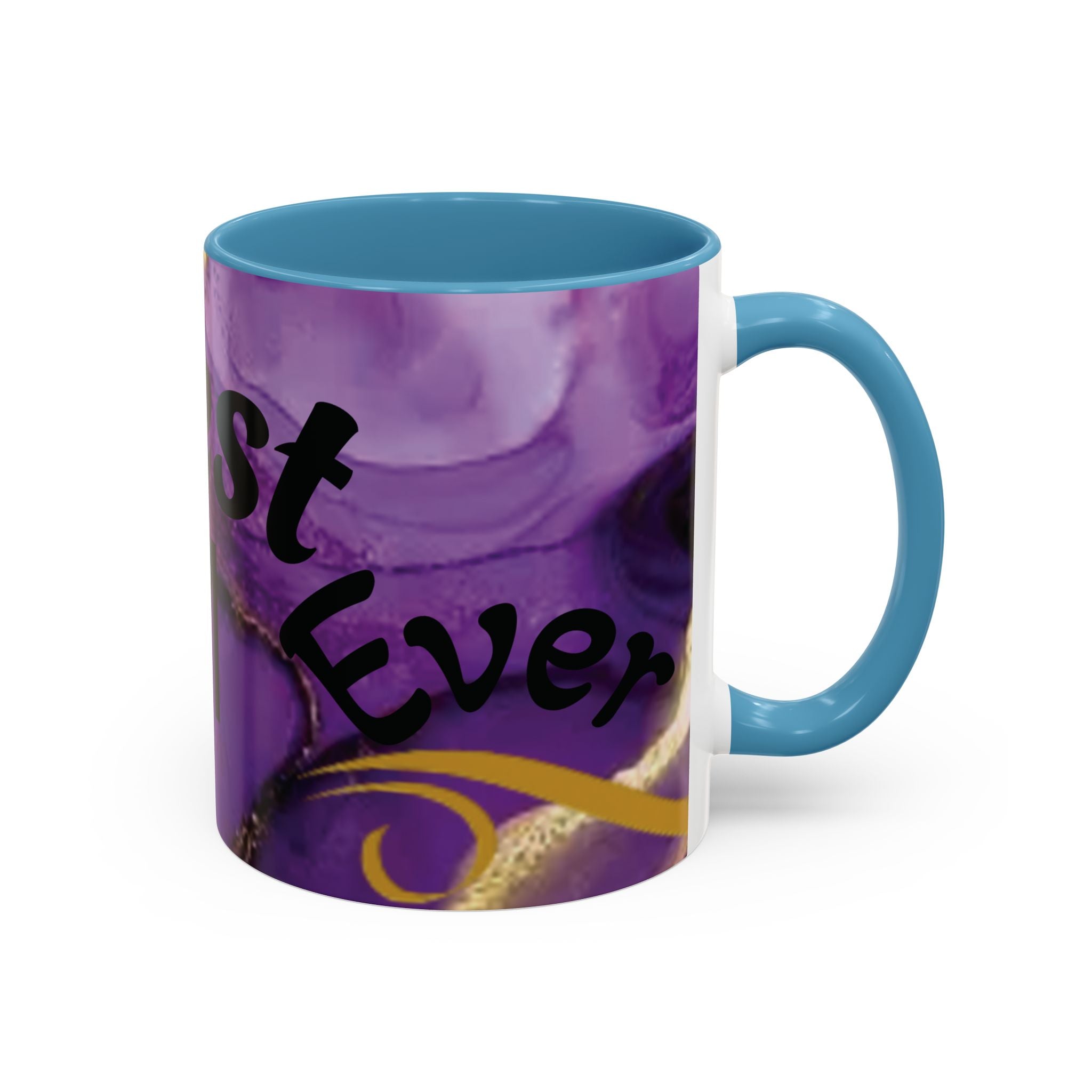 Best Mom Ever Accent Coffee Mug — Purple Floral Mother’s Day Gift (11/15oz)