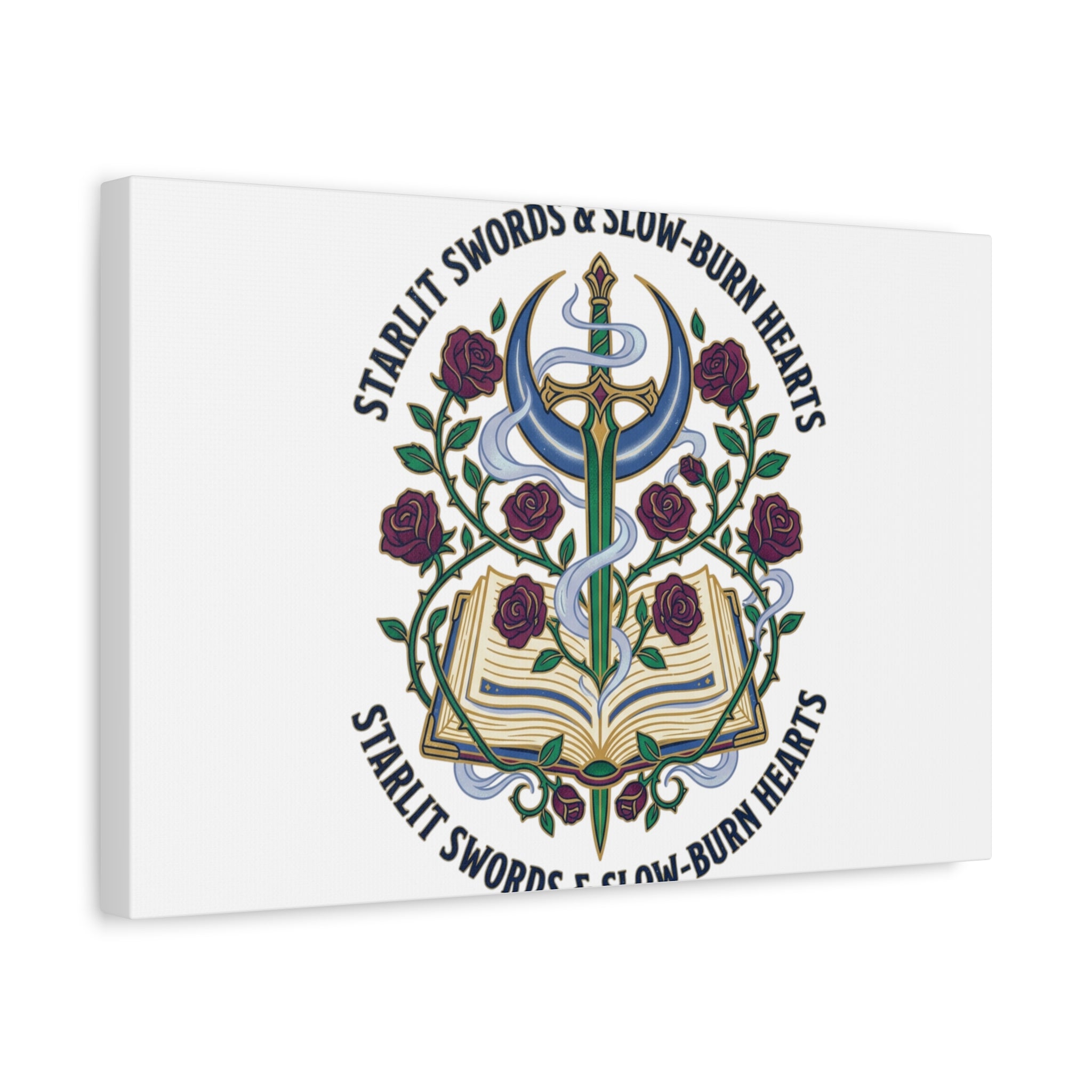 Starlit Swords & Slow‑Burn Hearts Canvas | Romantasy, Book Lover Art