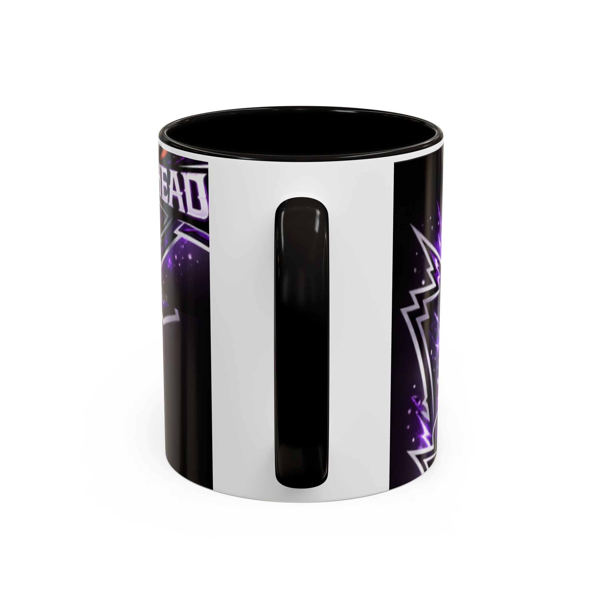 Bald Headed Gamer Purple Lightning Coffee Mug (11oz/15oz)