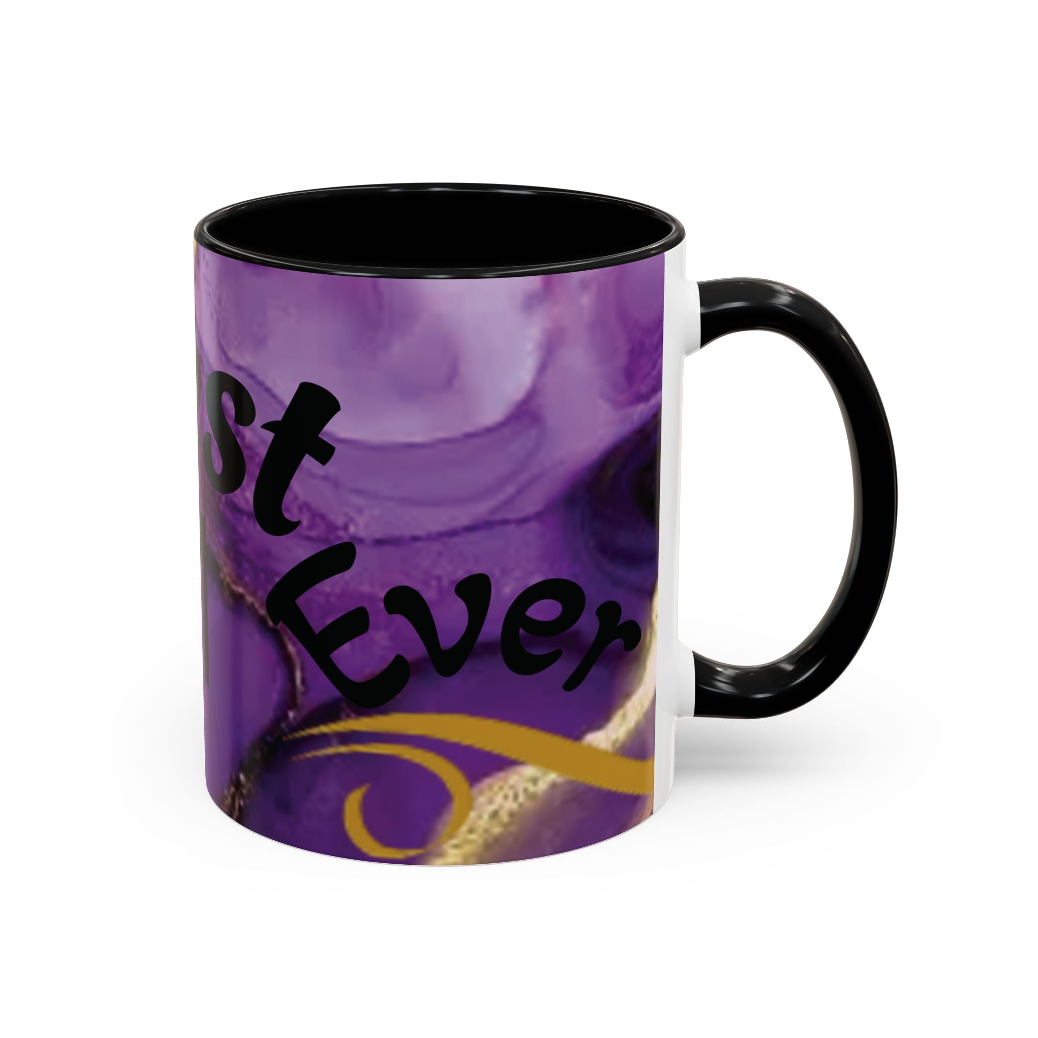 Best Mom Ever Accent Coffee Mug — Purple Floral Mother’s Day Gift (11/15oz)