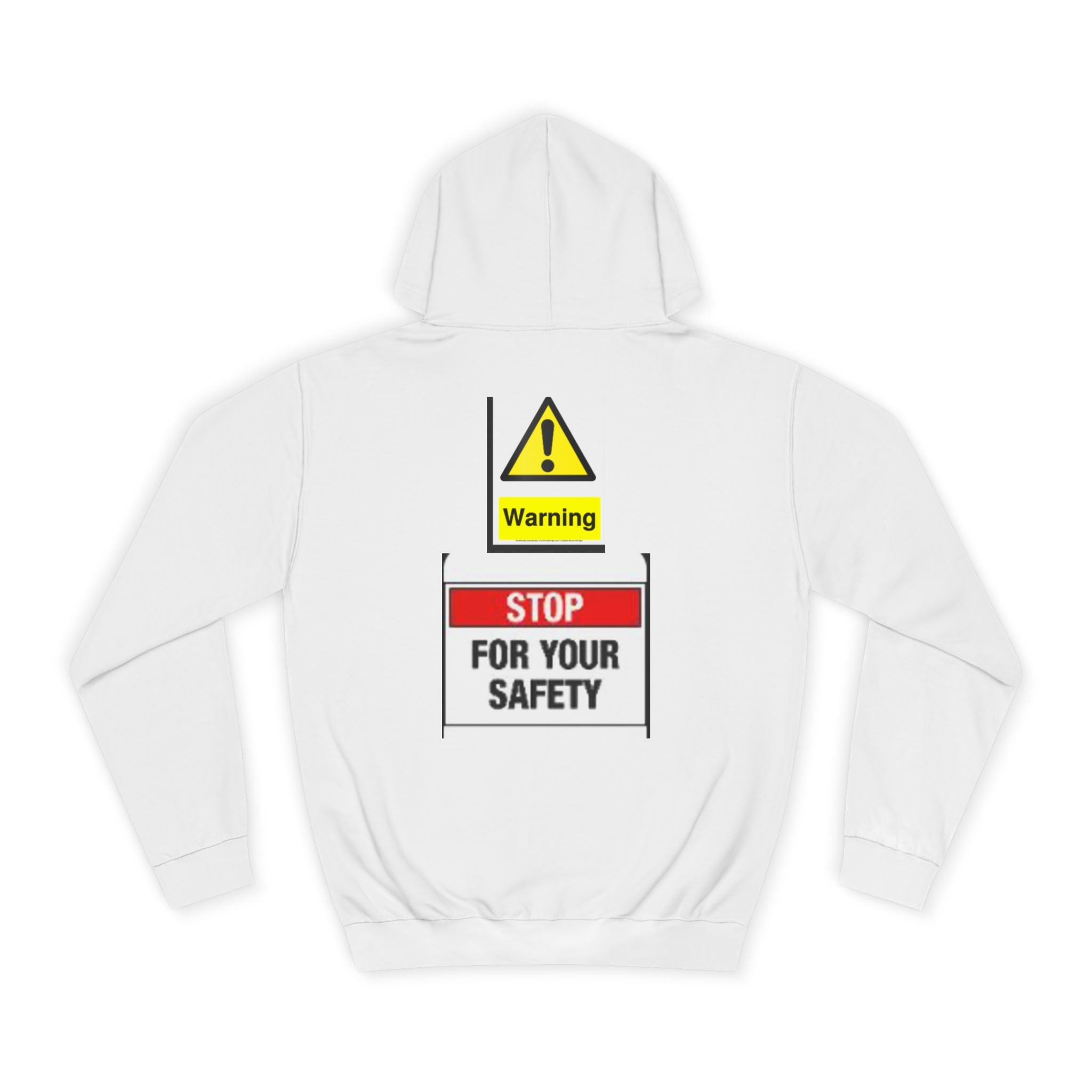 Hoodie — “Social Battery Low” Pixel Graphic & Safety Sign Pullover