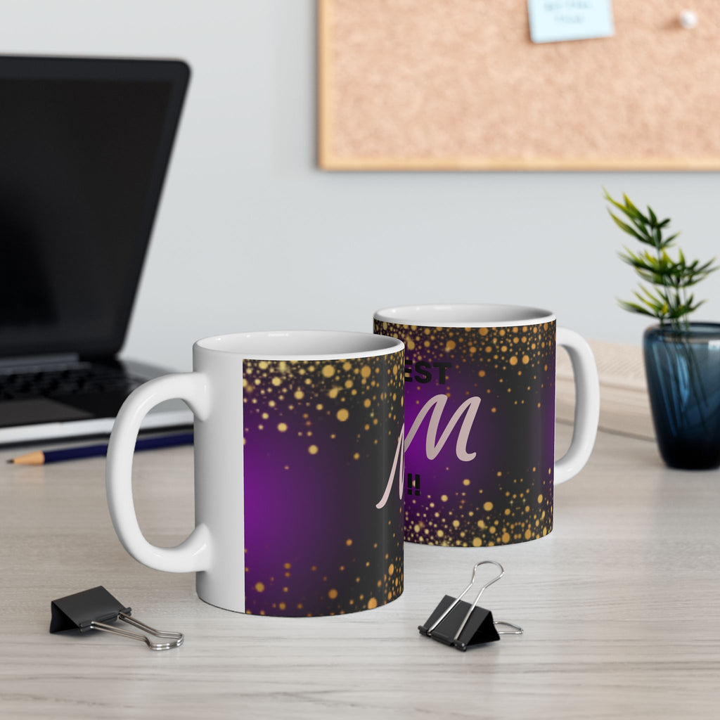 The Best Mom Ever Ceramic Mug – Purple & Gold Celebration Gift (11oz/15oz)