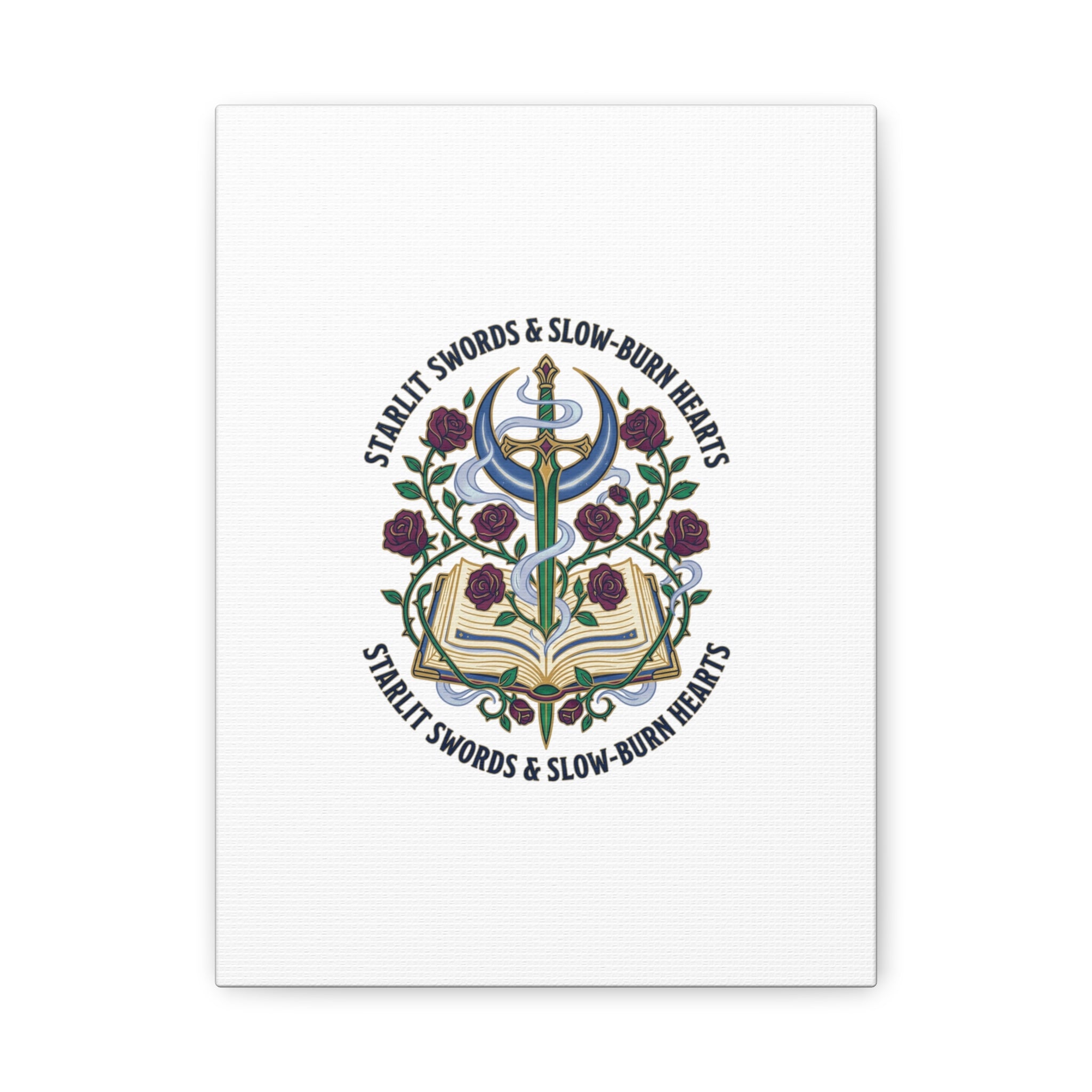 Starlit Swords & Slow‑Burn Hearts Canvas | Romantasy, Book Lover Art