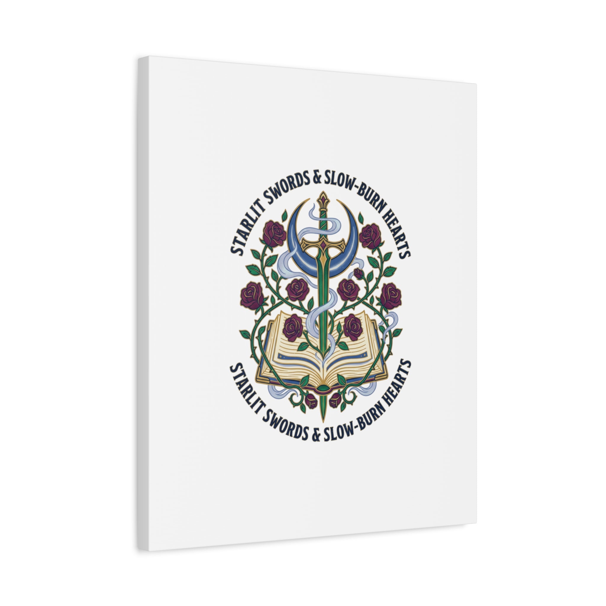 Starlit Swords & Slow‑Burn Hearts Canvas | Romantasy, Book Lover Art
