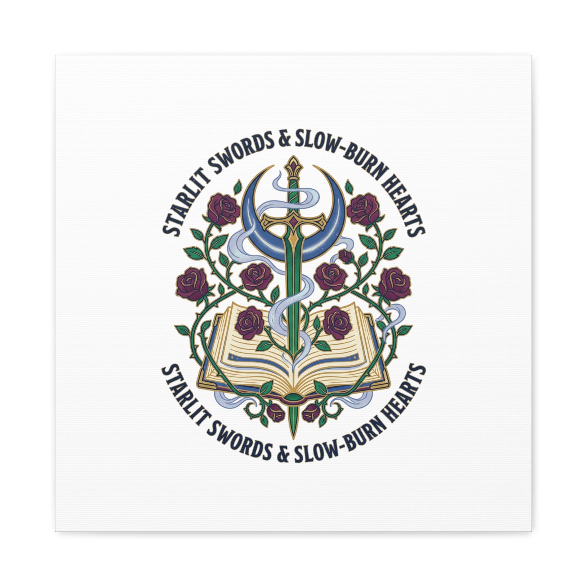 Starlit Swords & Slow‑Burn Hearts Canvas | Romantasy, Book Lover Art