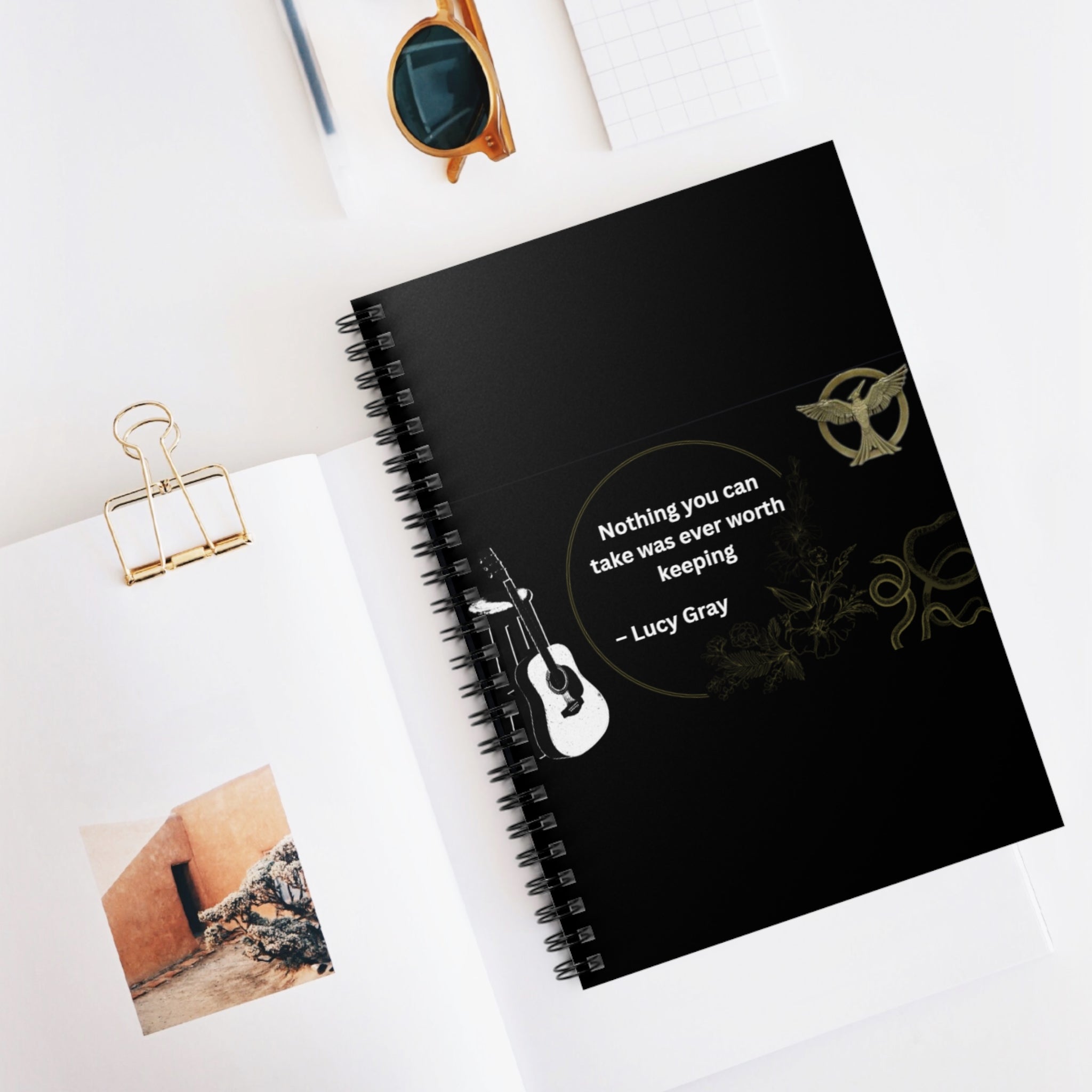 Music Quote Spiral Notebook — “Nothing you can take was ever worth keeping” — Lucy Gray