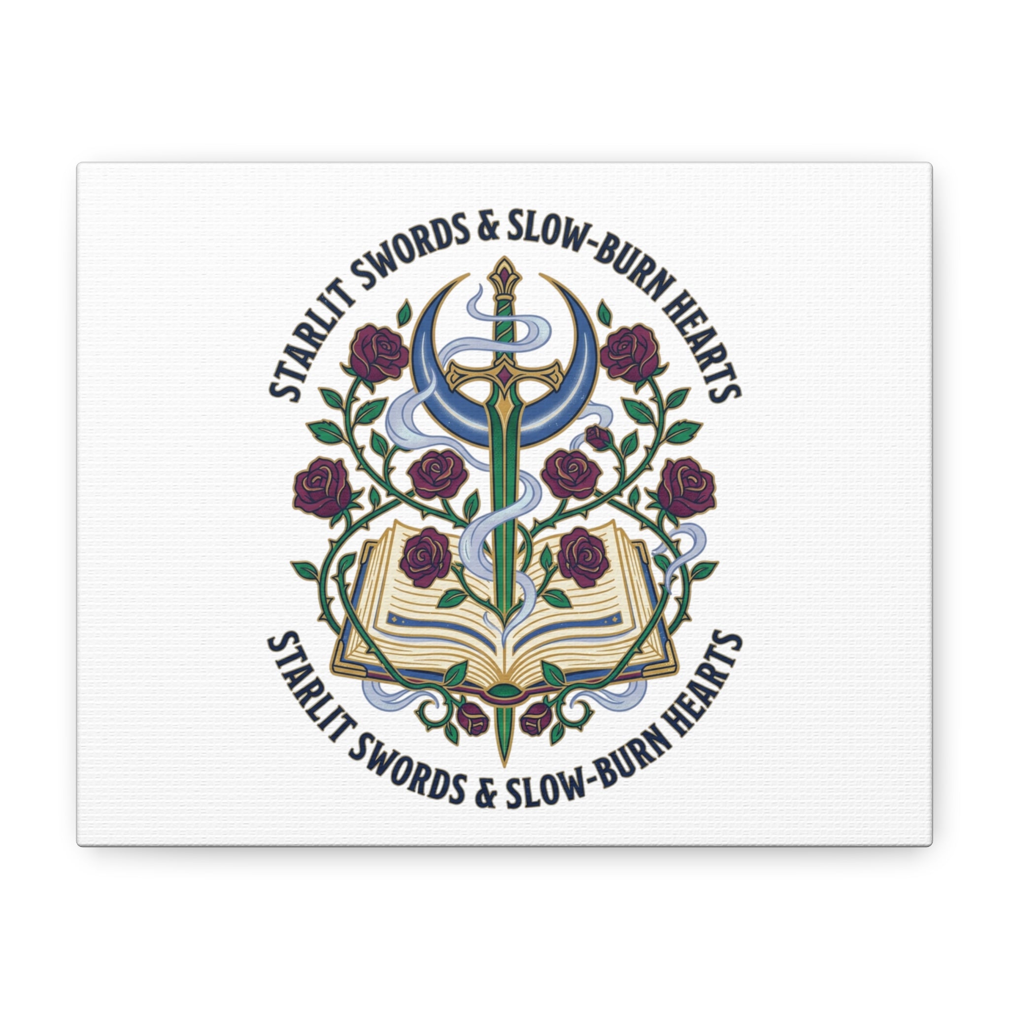Starlit Swords & Slow‑Burn Hearts Canvas | Romantasy, Book Lover Art