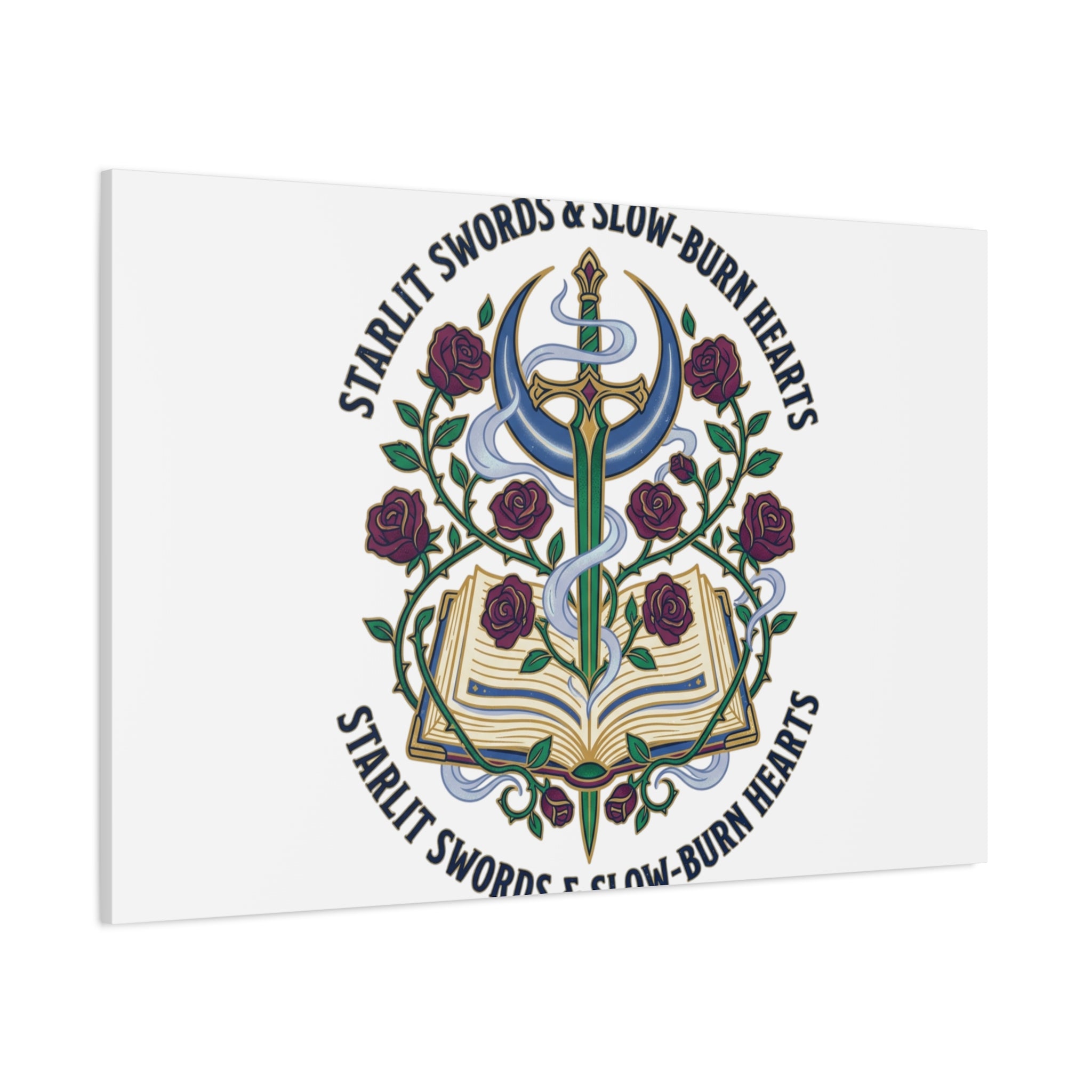 Starlit Swords & Slow‑Burn Hearts Canvas | Romantasy, Book Lover Art