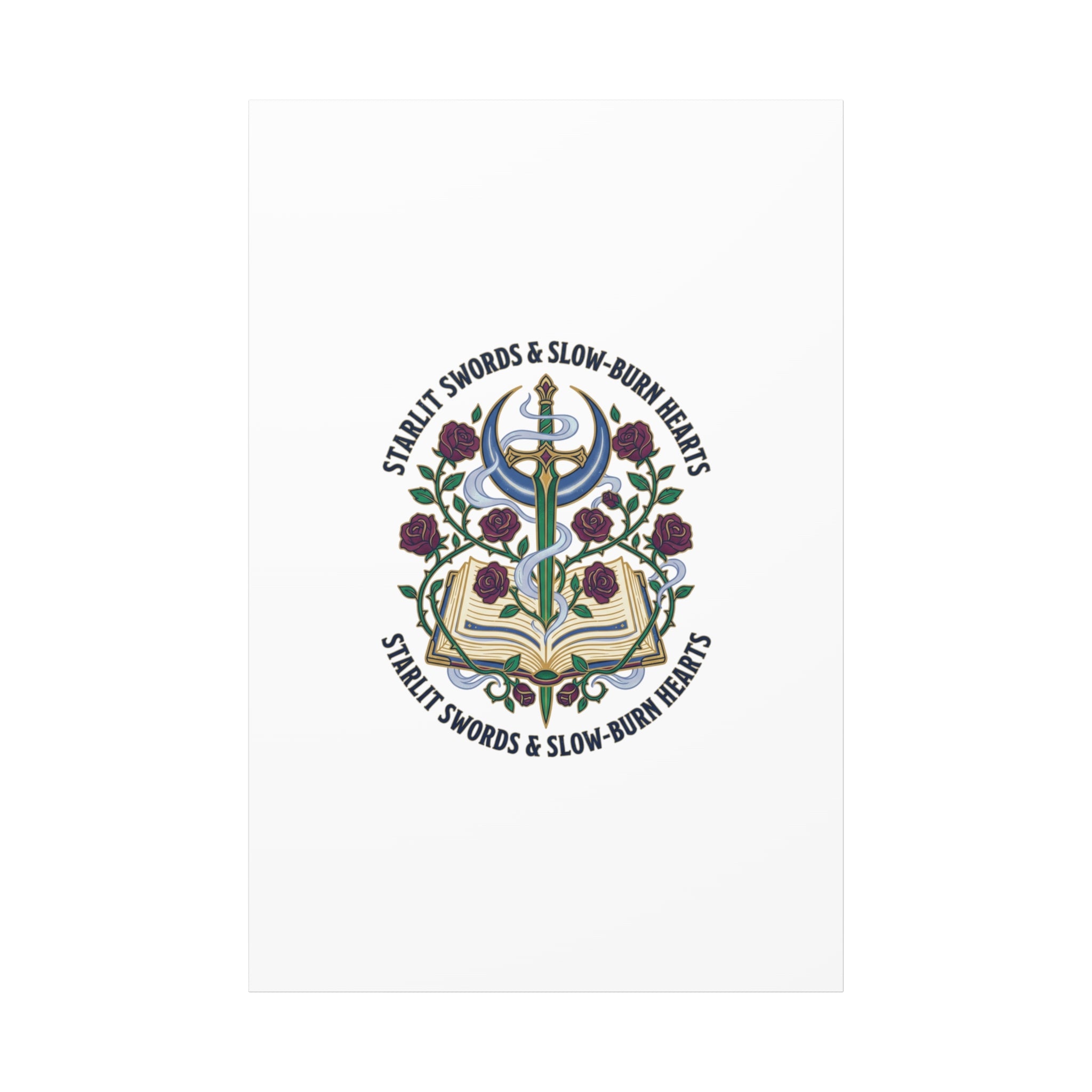 Starlit Swords & Slow‑Burn Hearts Canvas | Romantasy, Book Lover Art